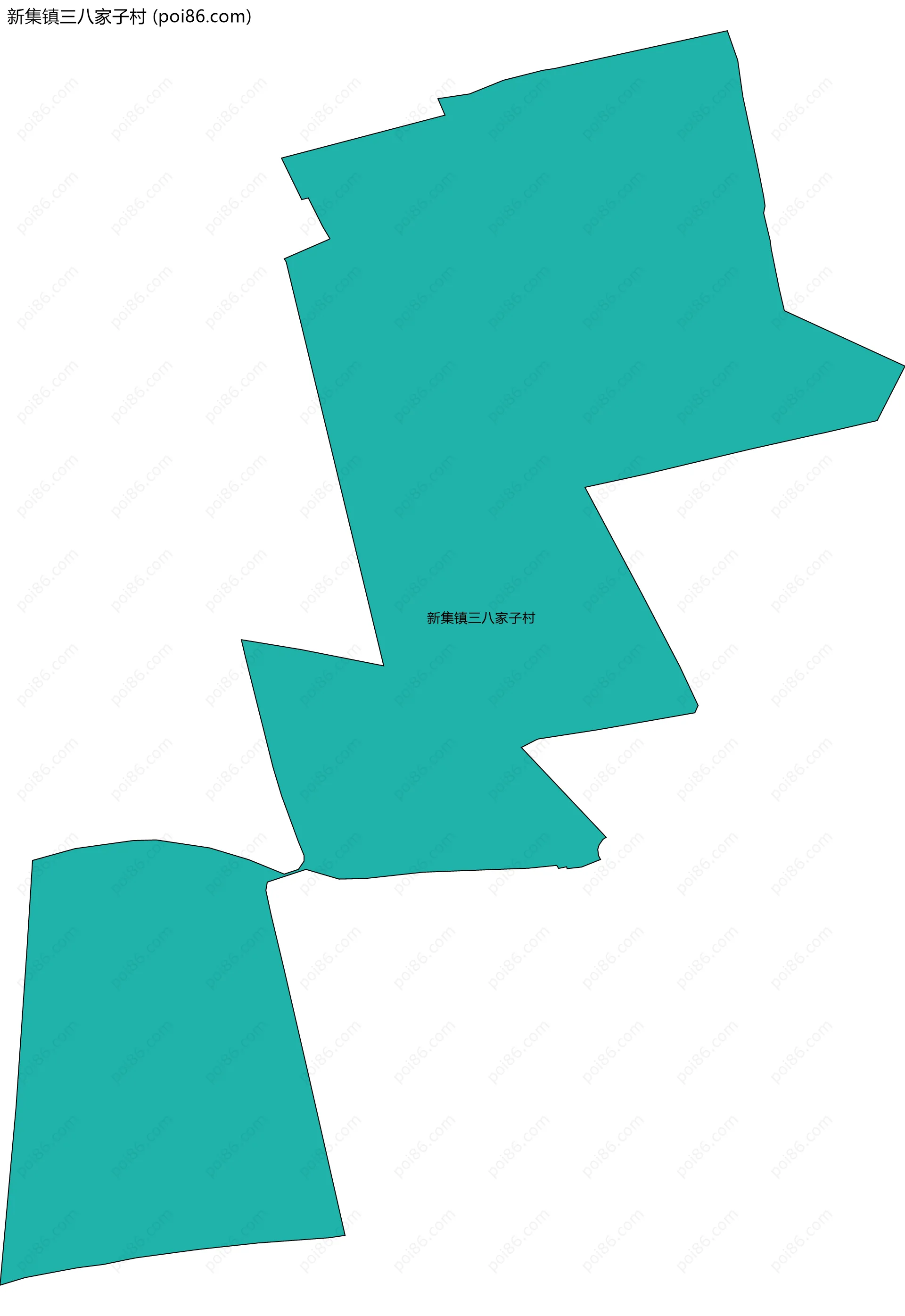 新集镇三八家子村边界地图