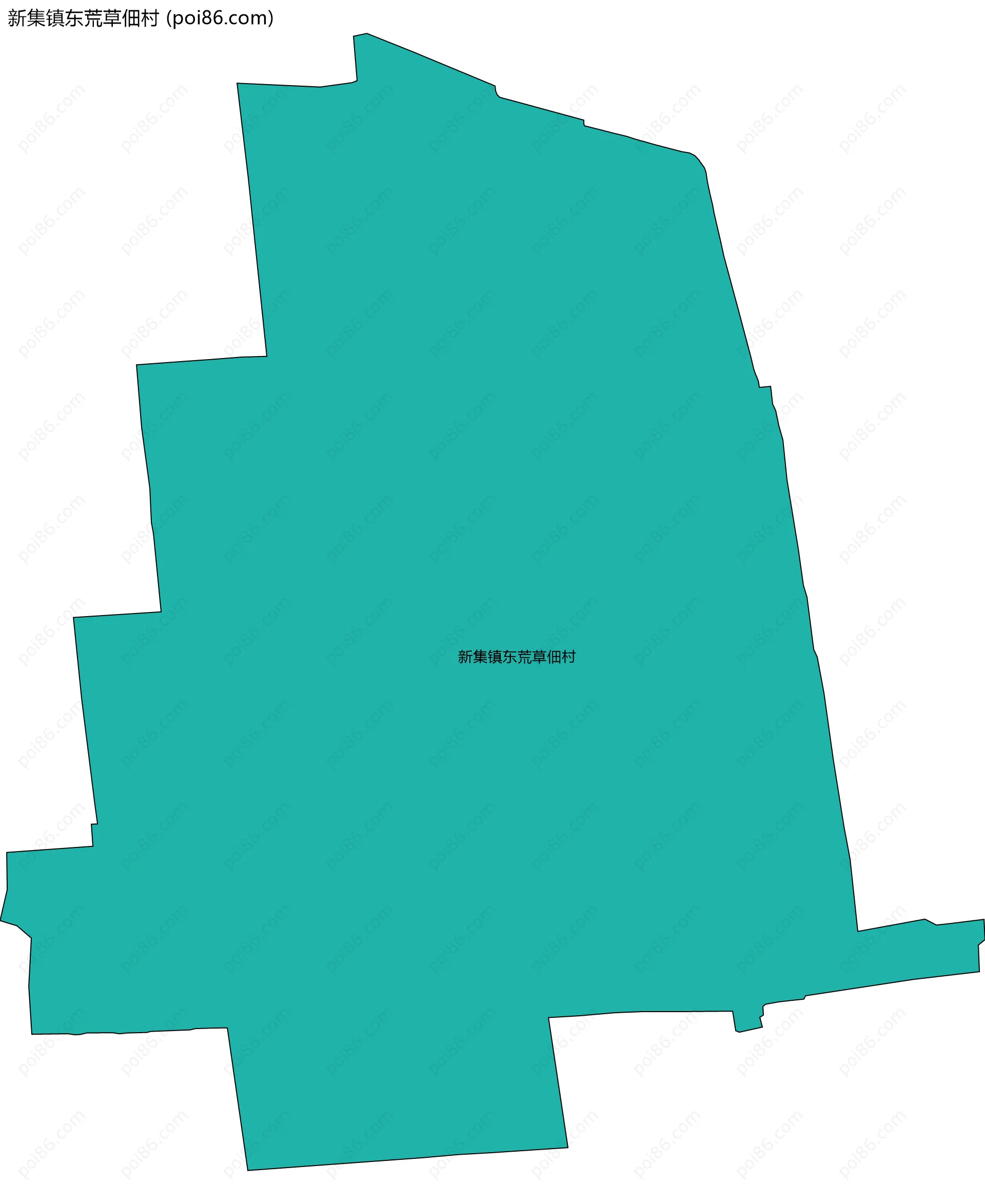 新集镇东荒草佃村边界地图