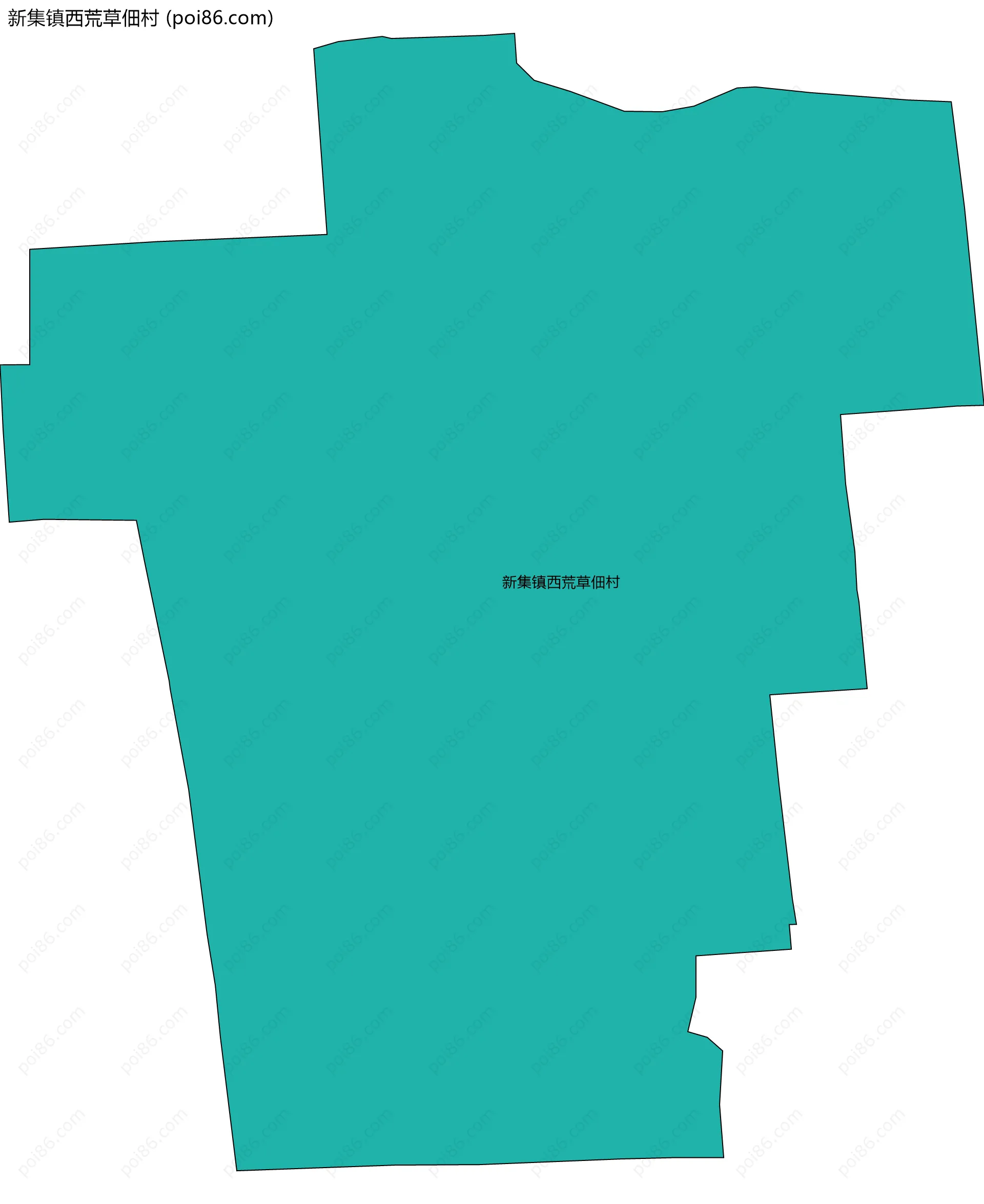 新集镇西荒草佃村边界地图