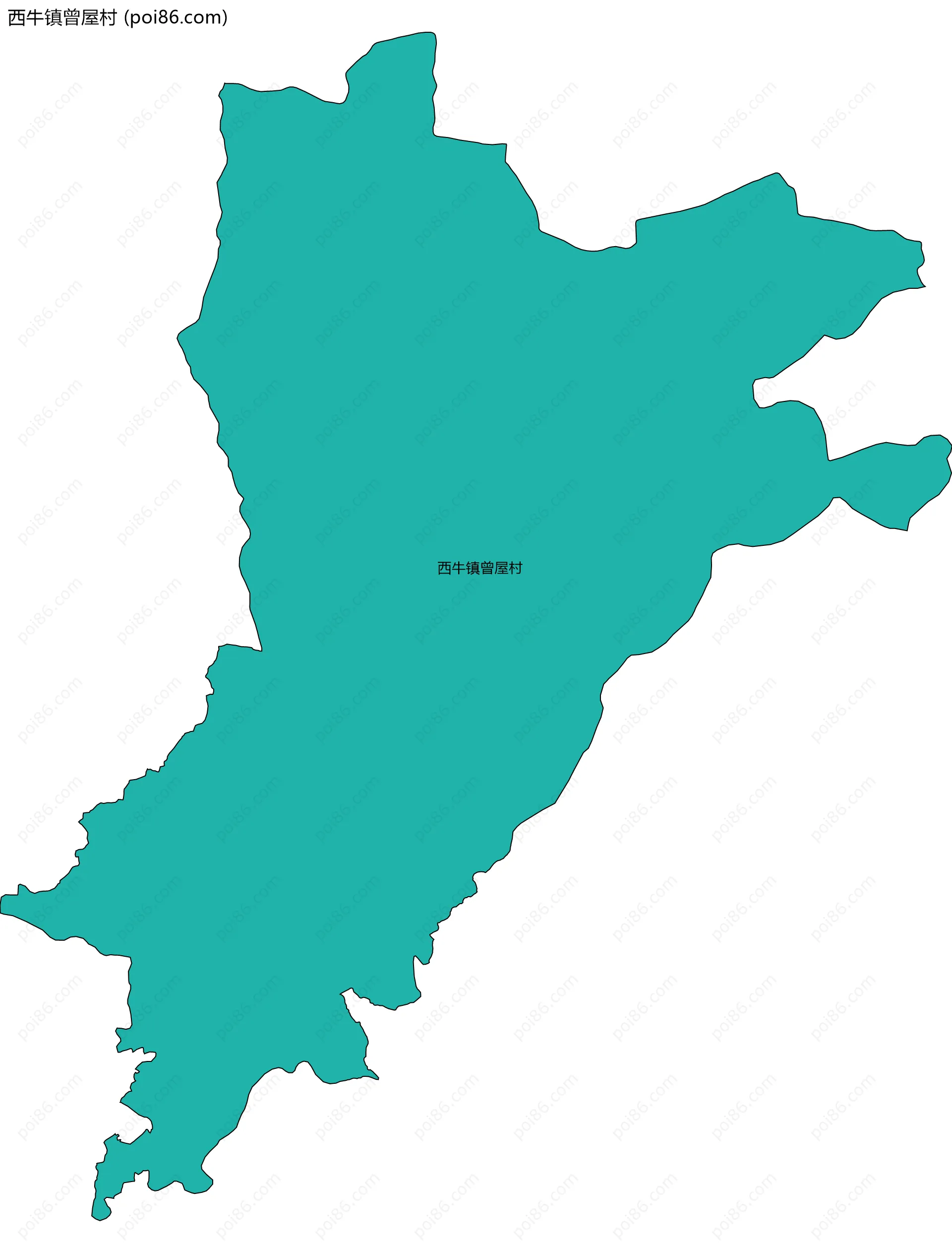 西牛镇曾屋村边界地图