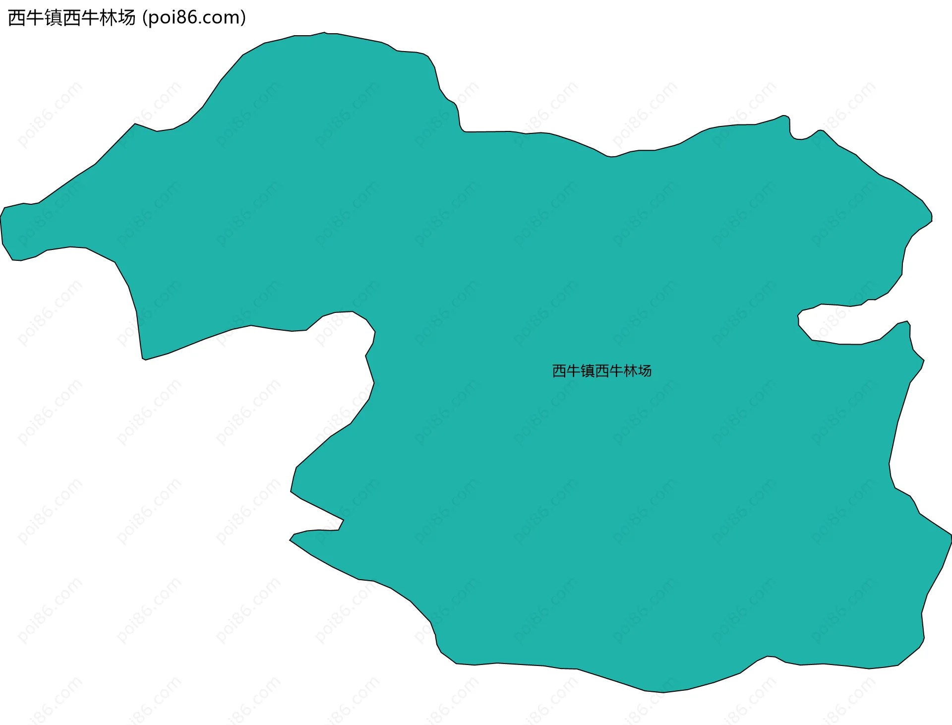西牛镇西牛林场边界地图