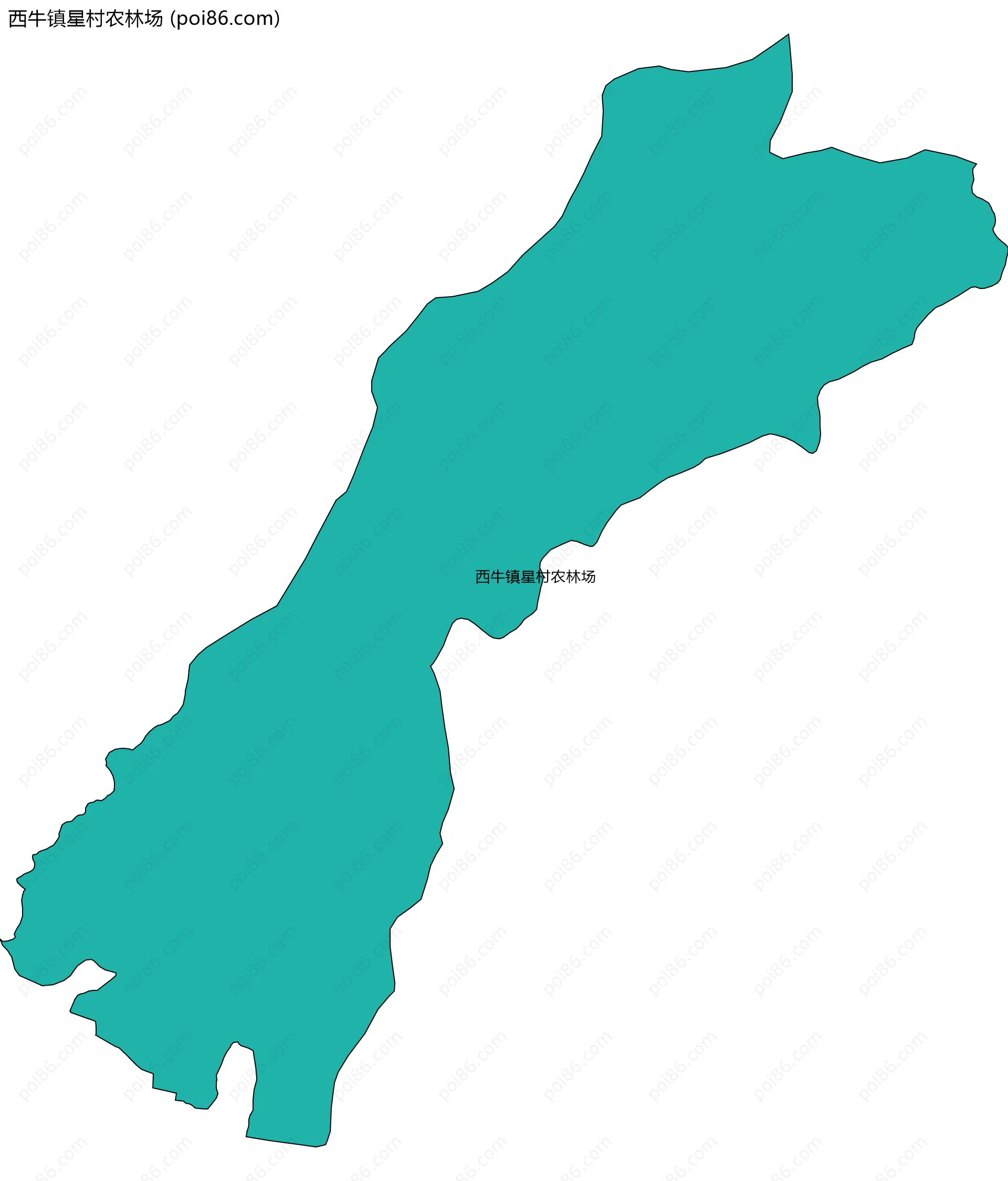 西牛镇星村农林场边界地图