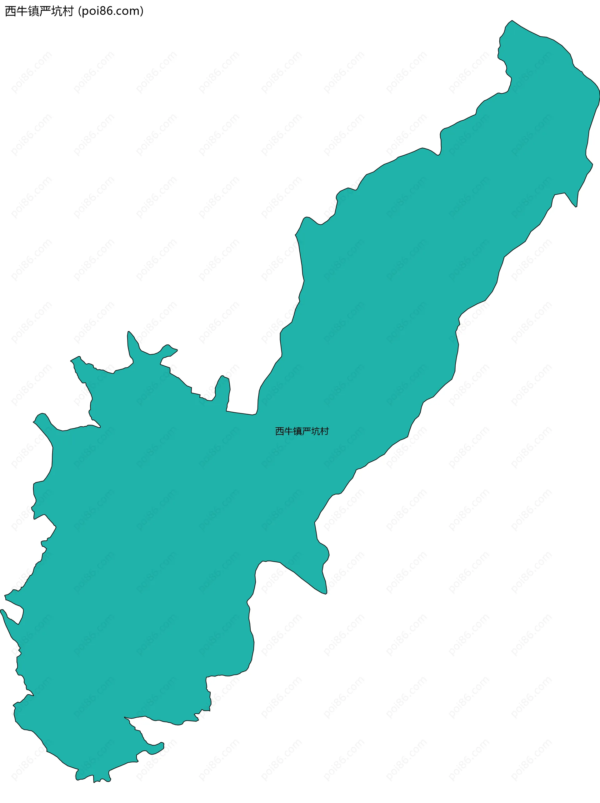 西牛镇严坑村边界地图