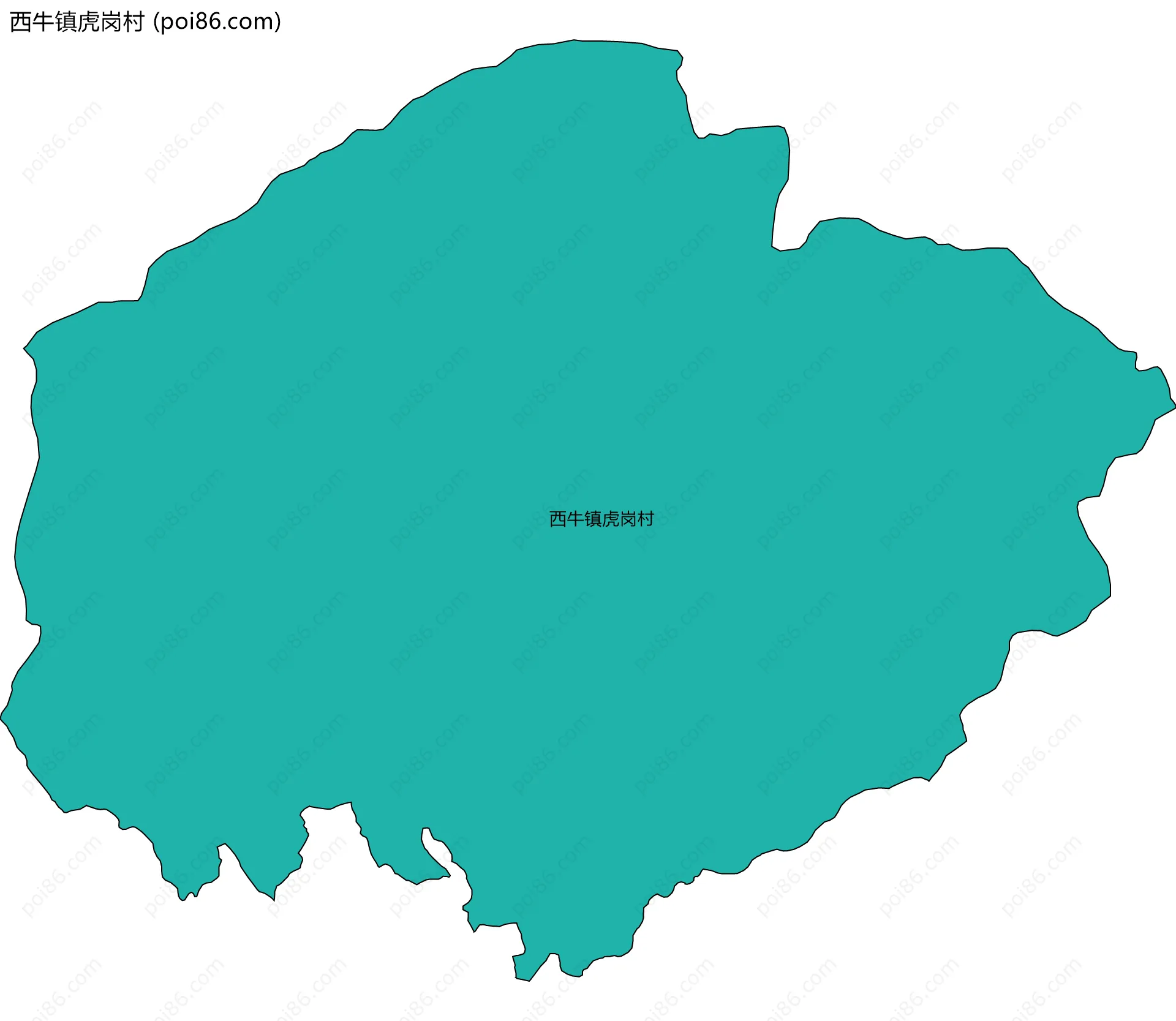 西牛镇虎岗村边界地图