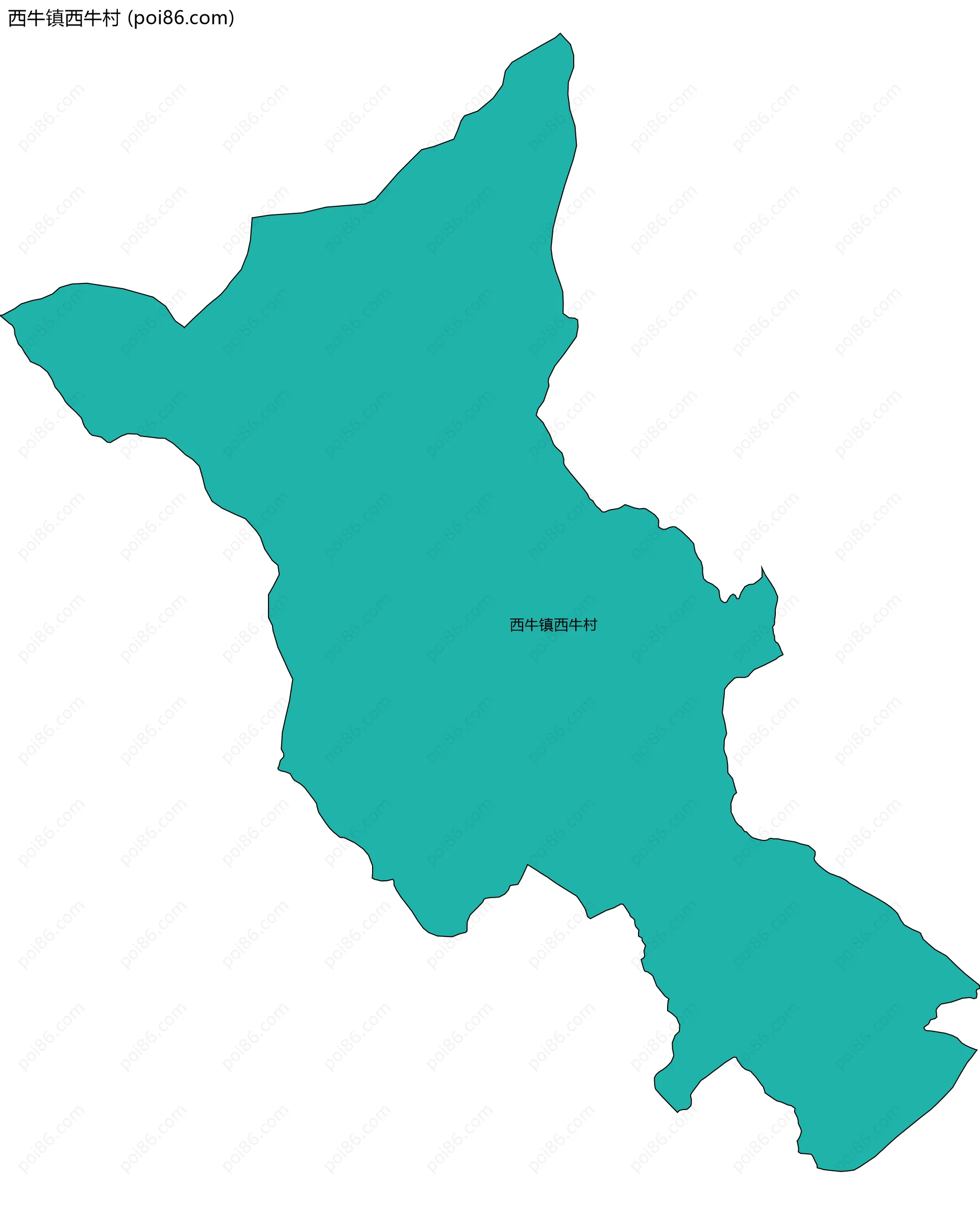 西牛镇西牛村边界地图