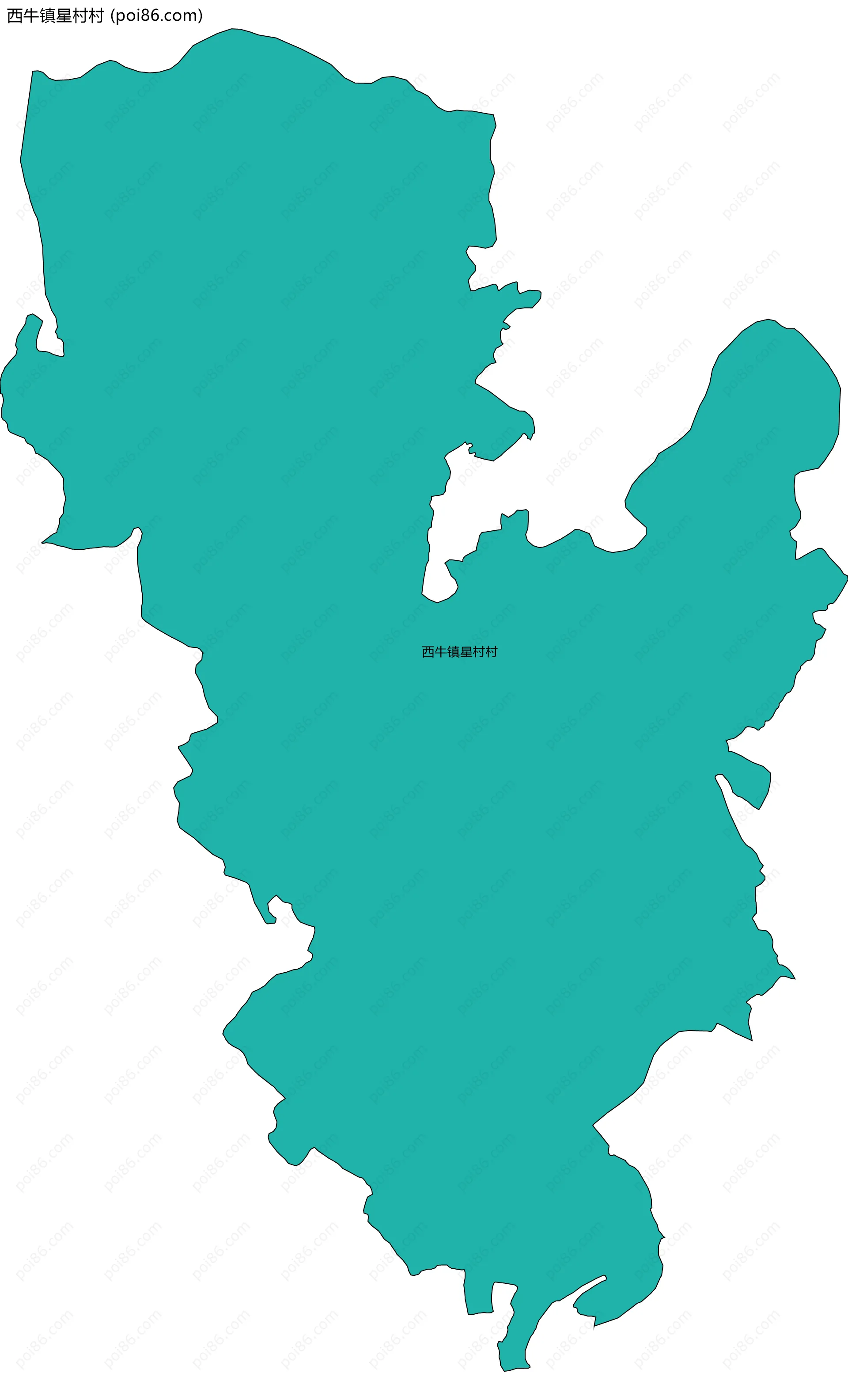 西牛镇星村村边界地图