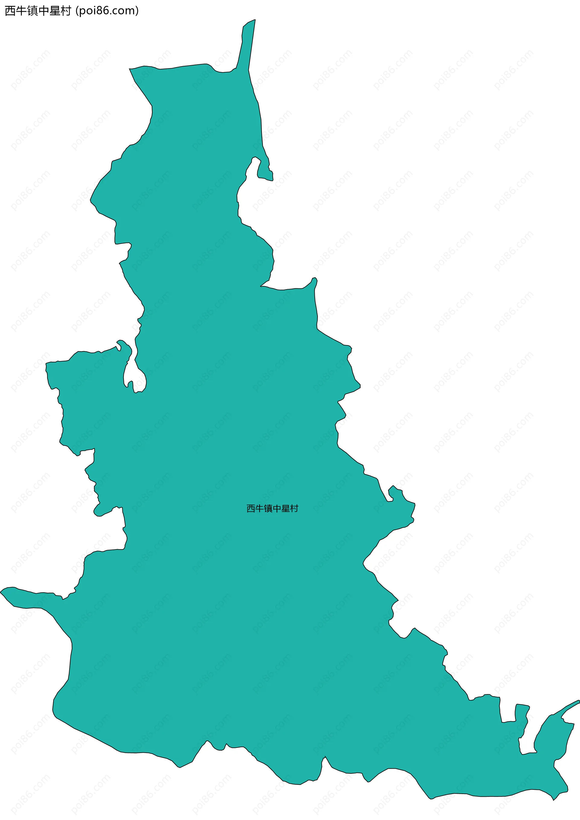 西牛镇中星村边界地图