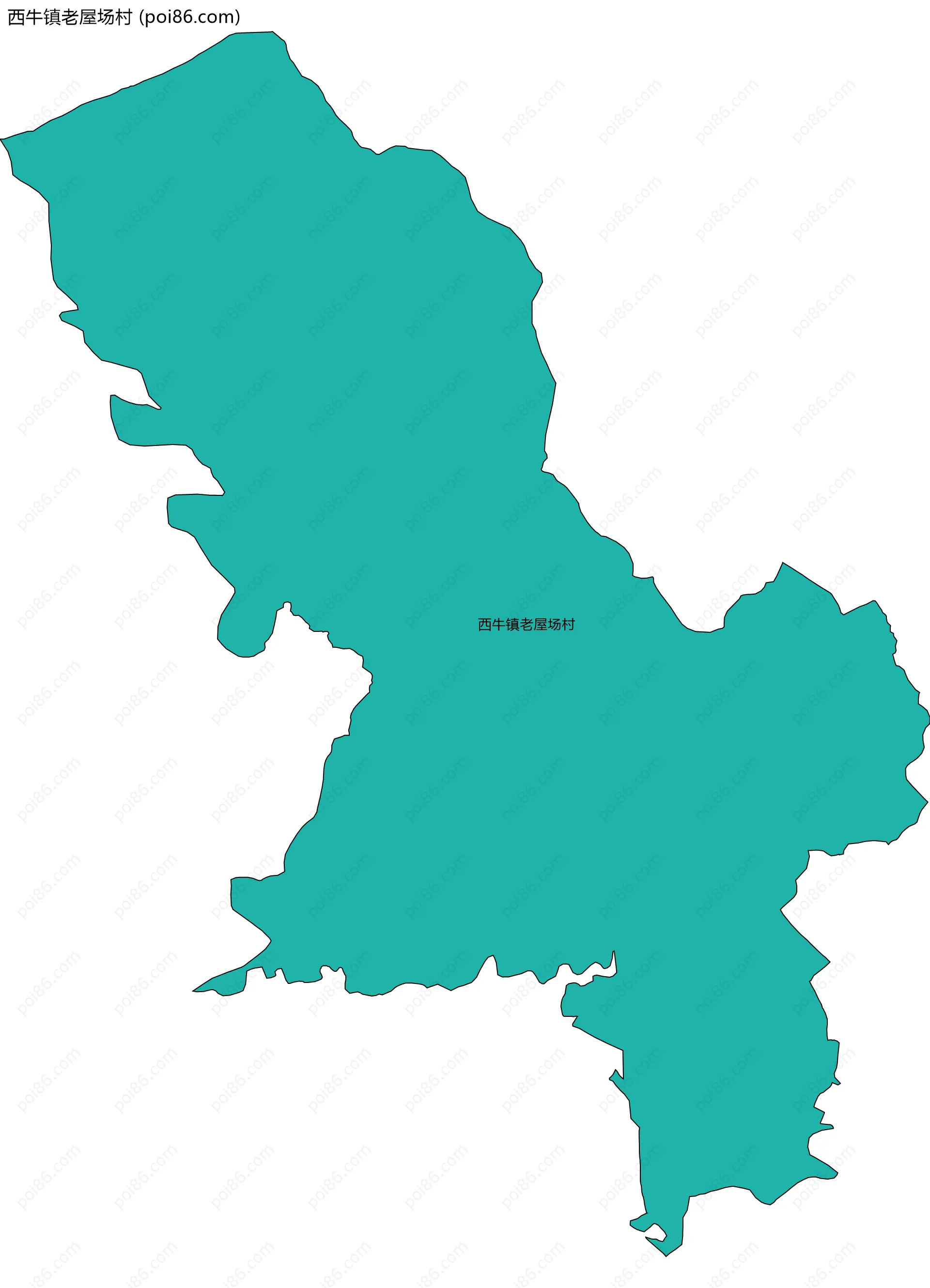 西牛镇老屋场村边界地图