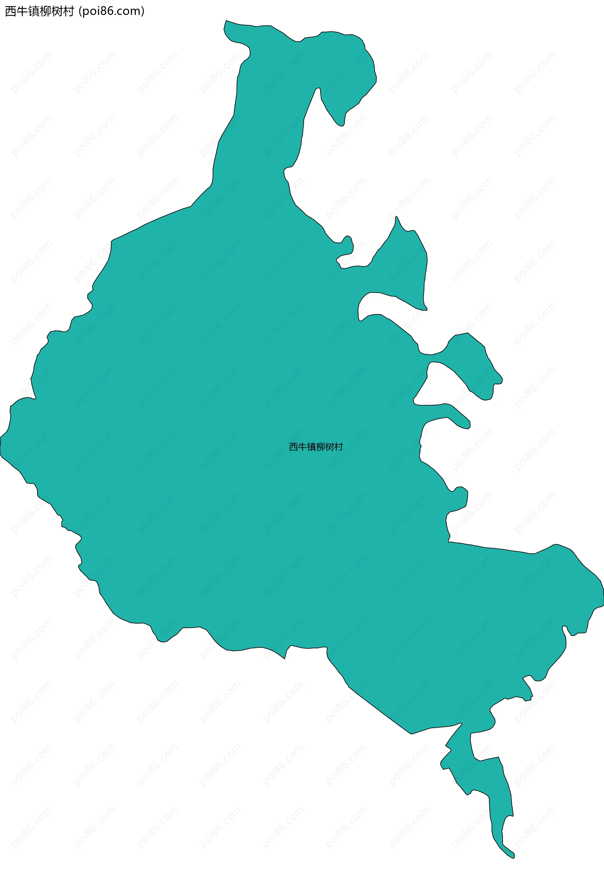 西牛镇柳树村边界地图