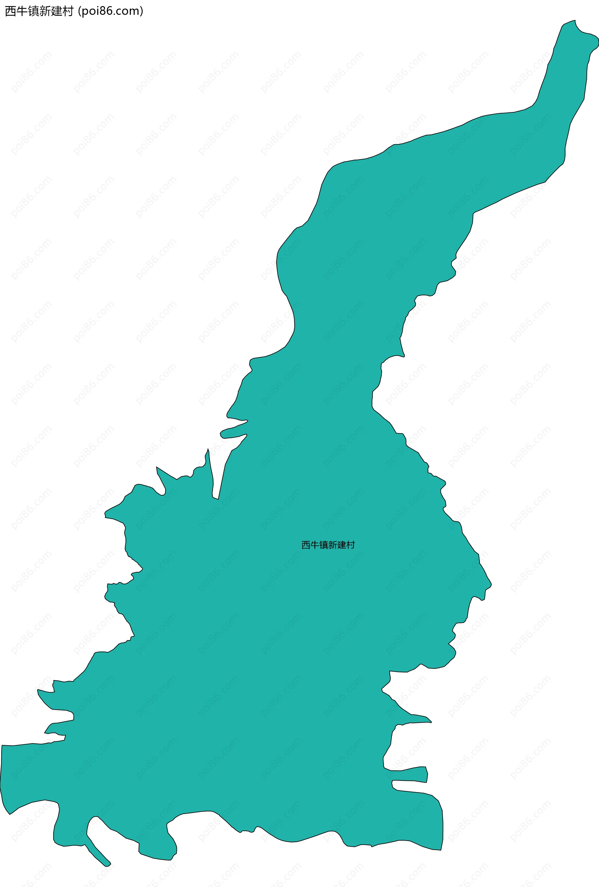 西牛镇新建村边界地图