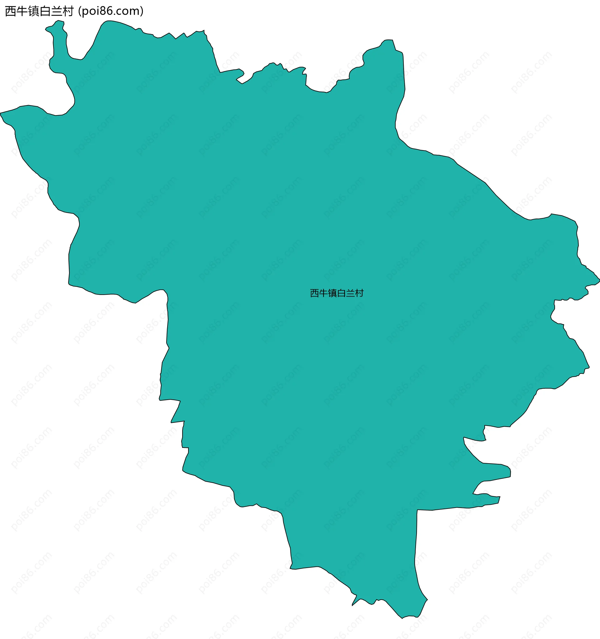 西牛镇白兰村边界地图