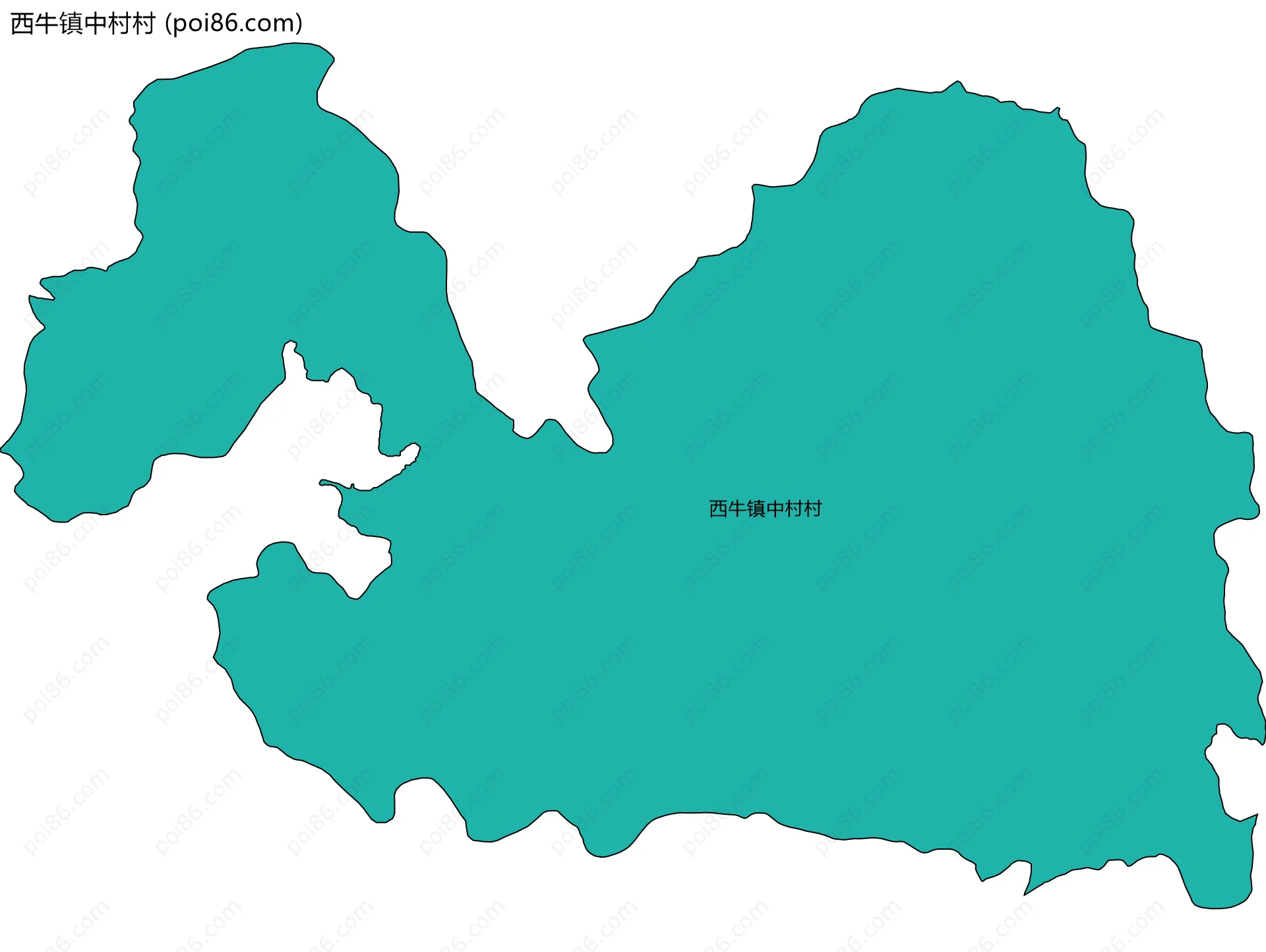 西牛镇中村村边界地图