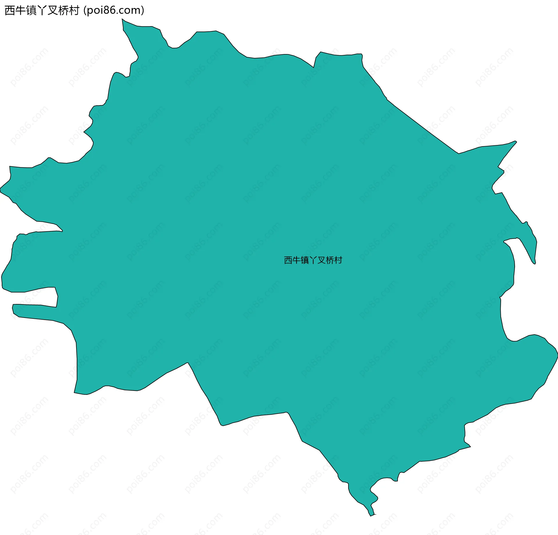 西牛镇丫叉桥村边界地图