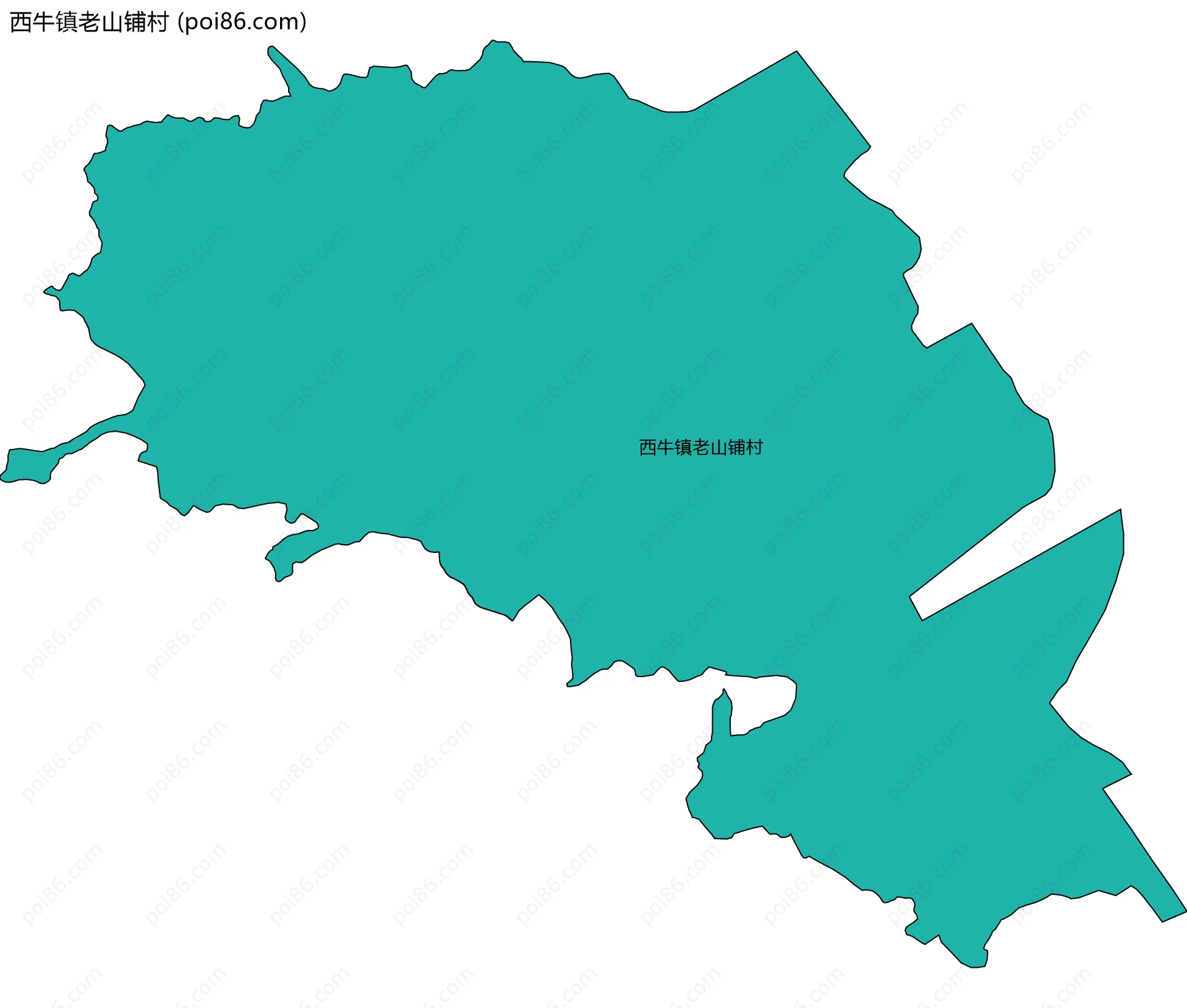 西牛镇老山铺村边界地图