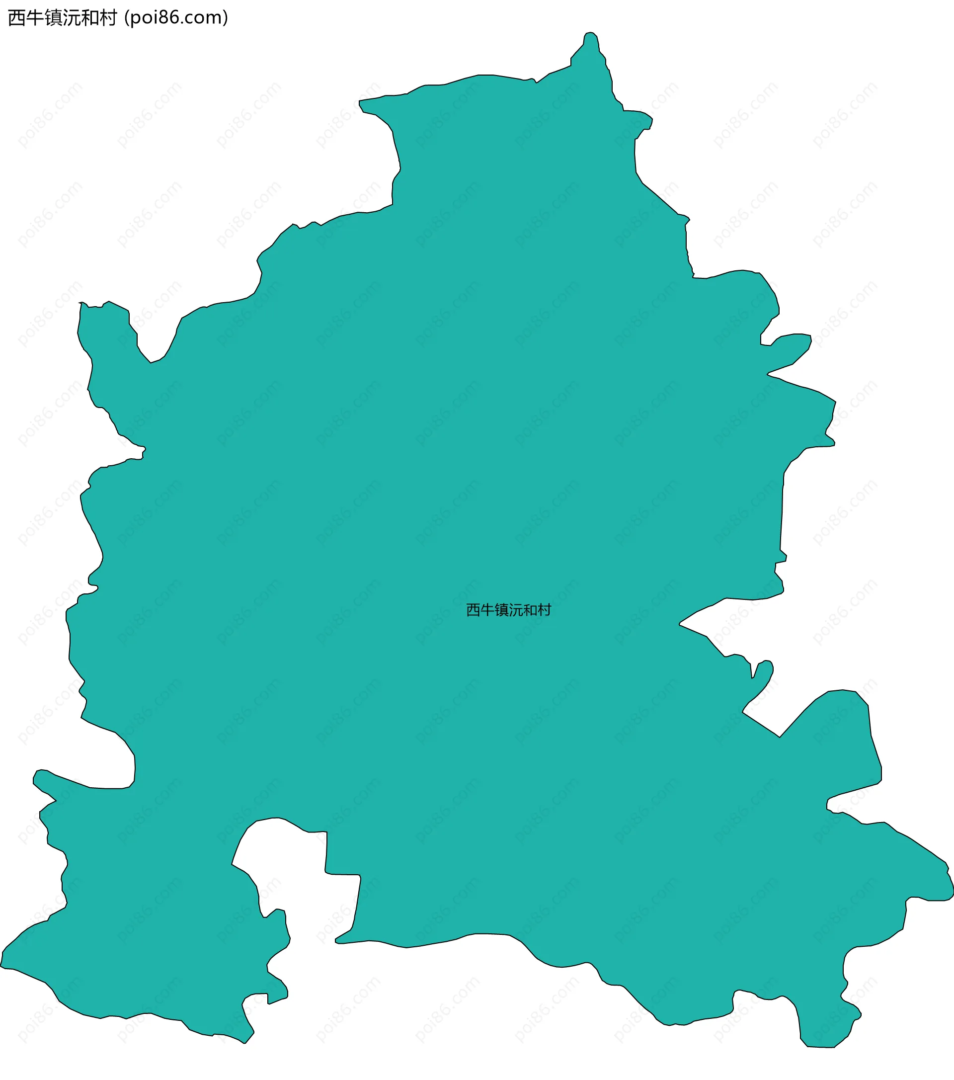 西牛镇沅和村边界地图