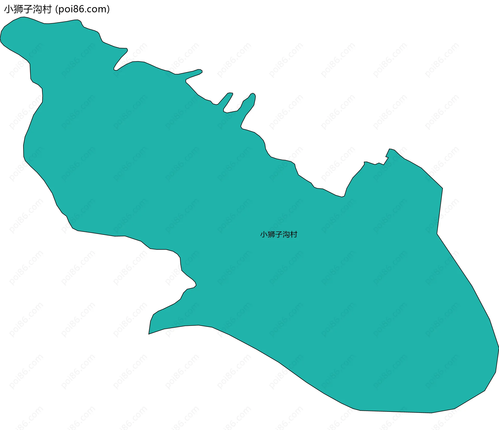 小狮子沟村边界地图