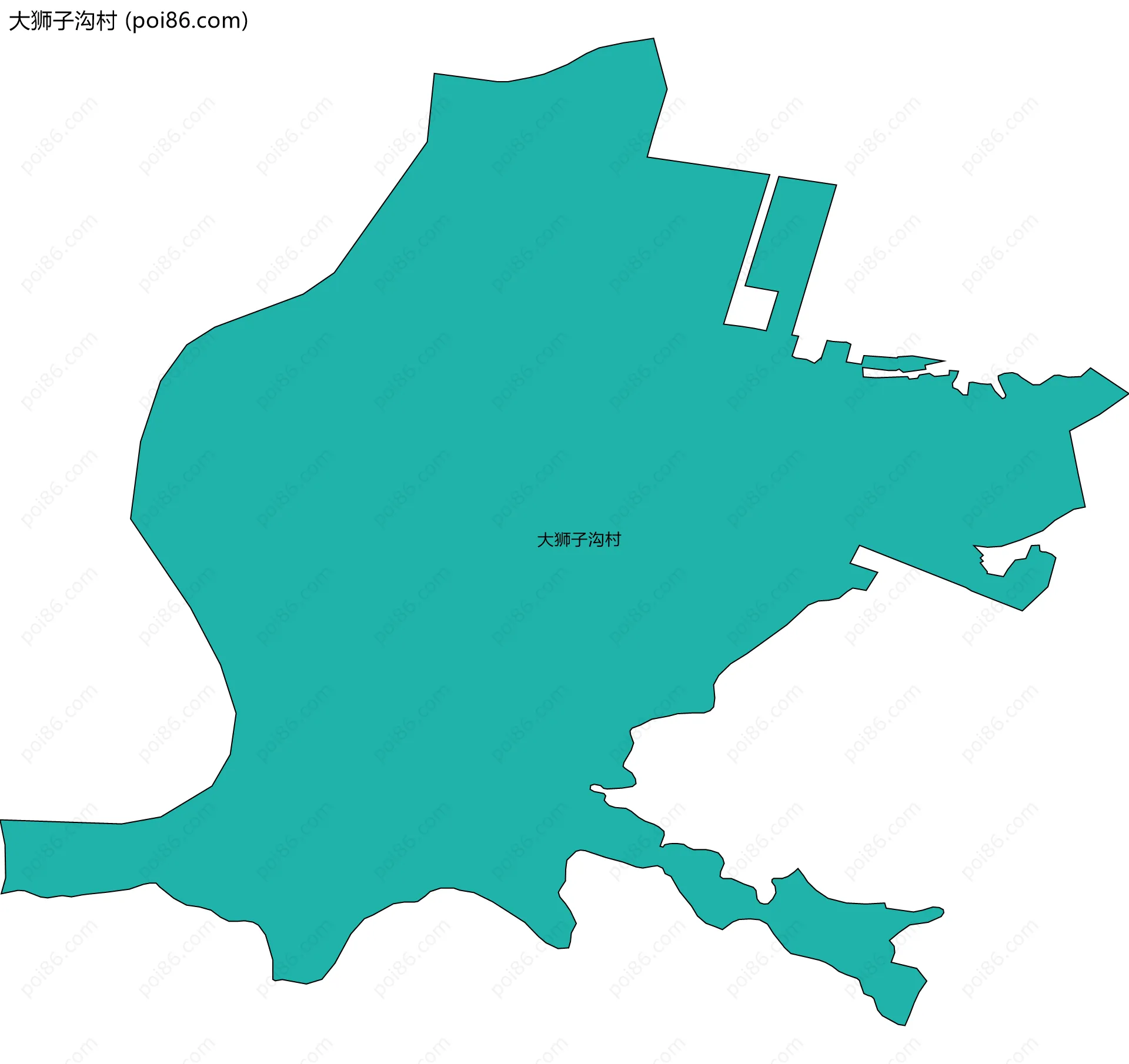 大狮子沟村边界地图