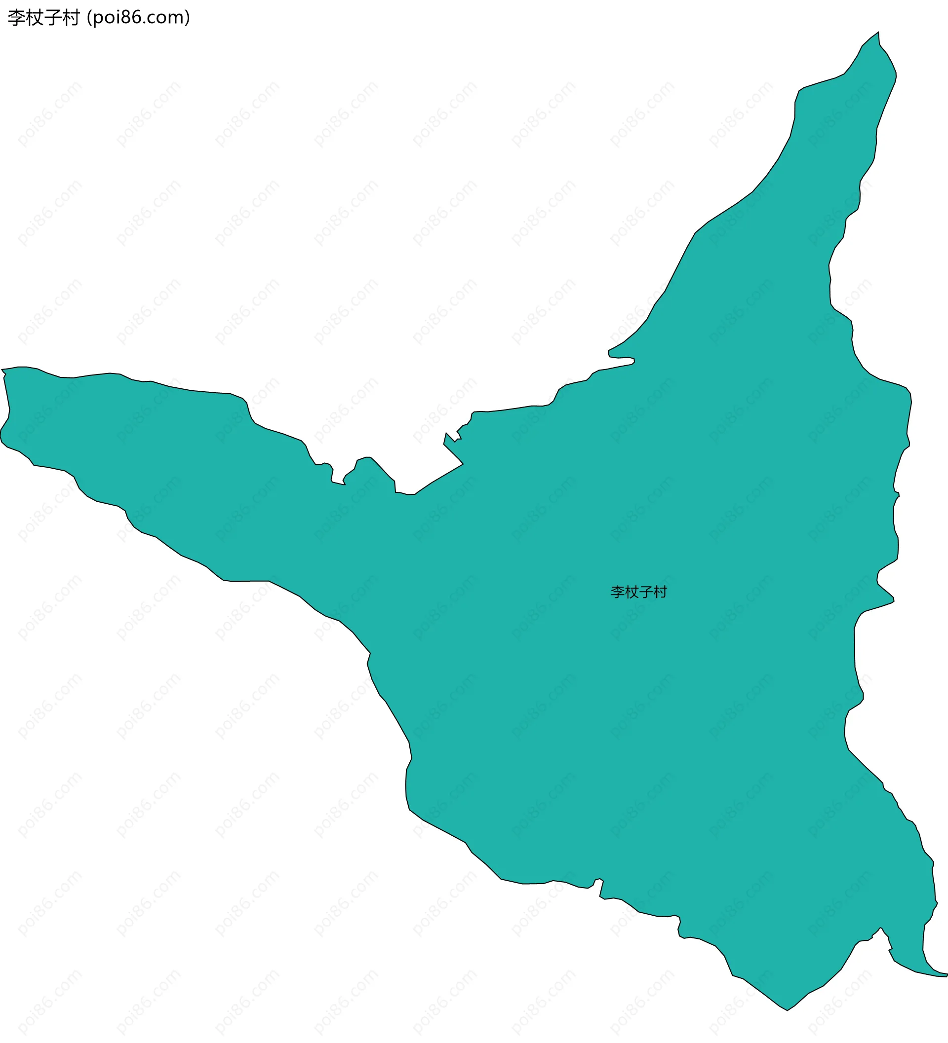 李杖子村边界地图