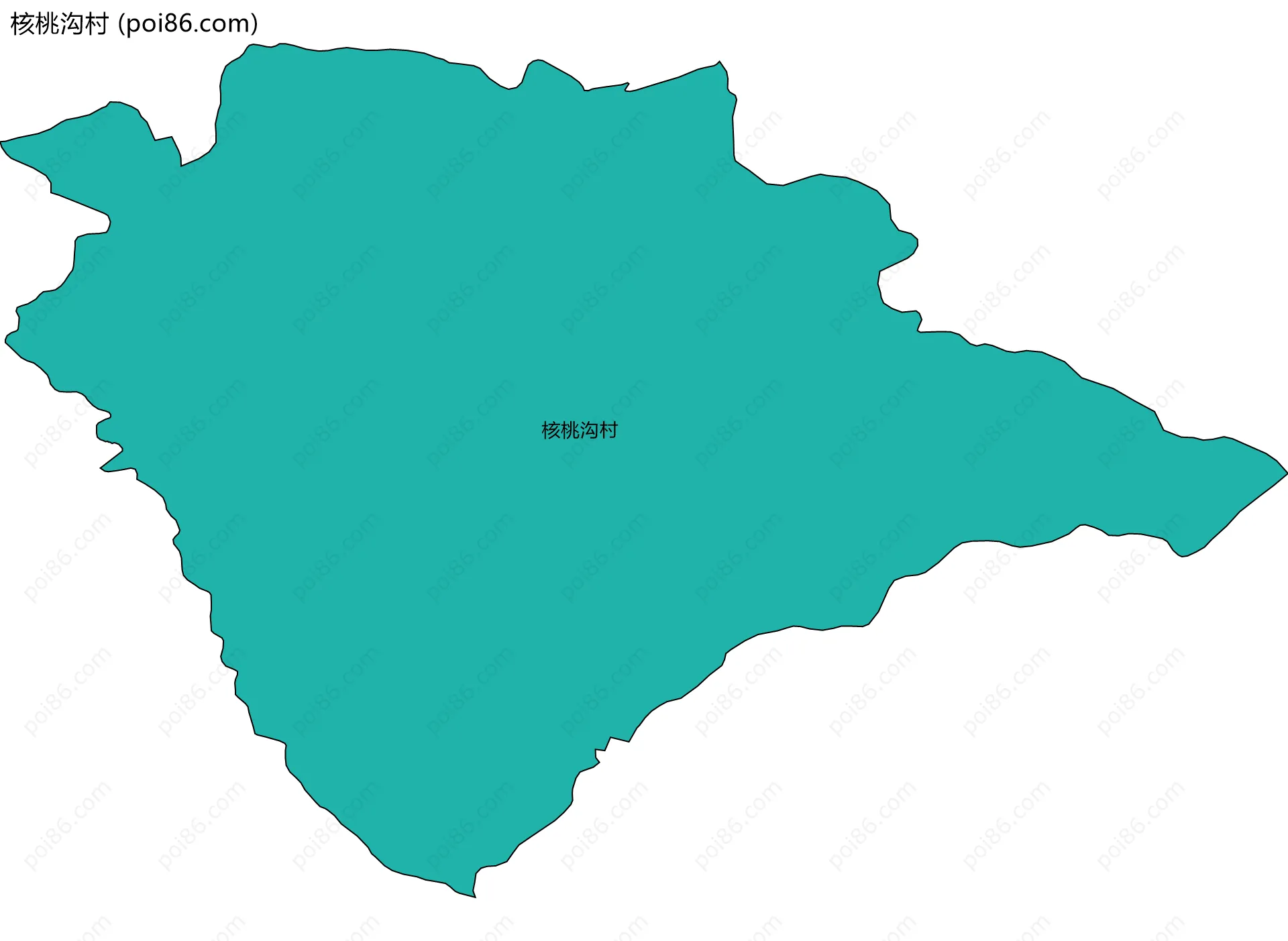 核桃沟村边界地图