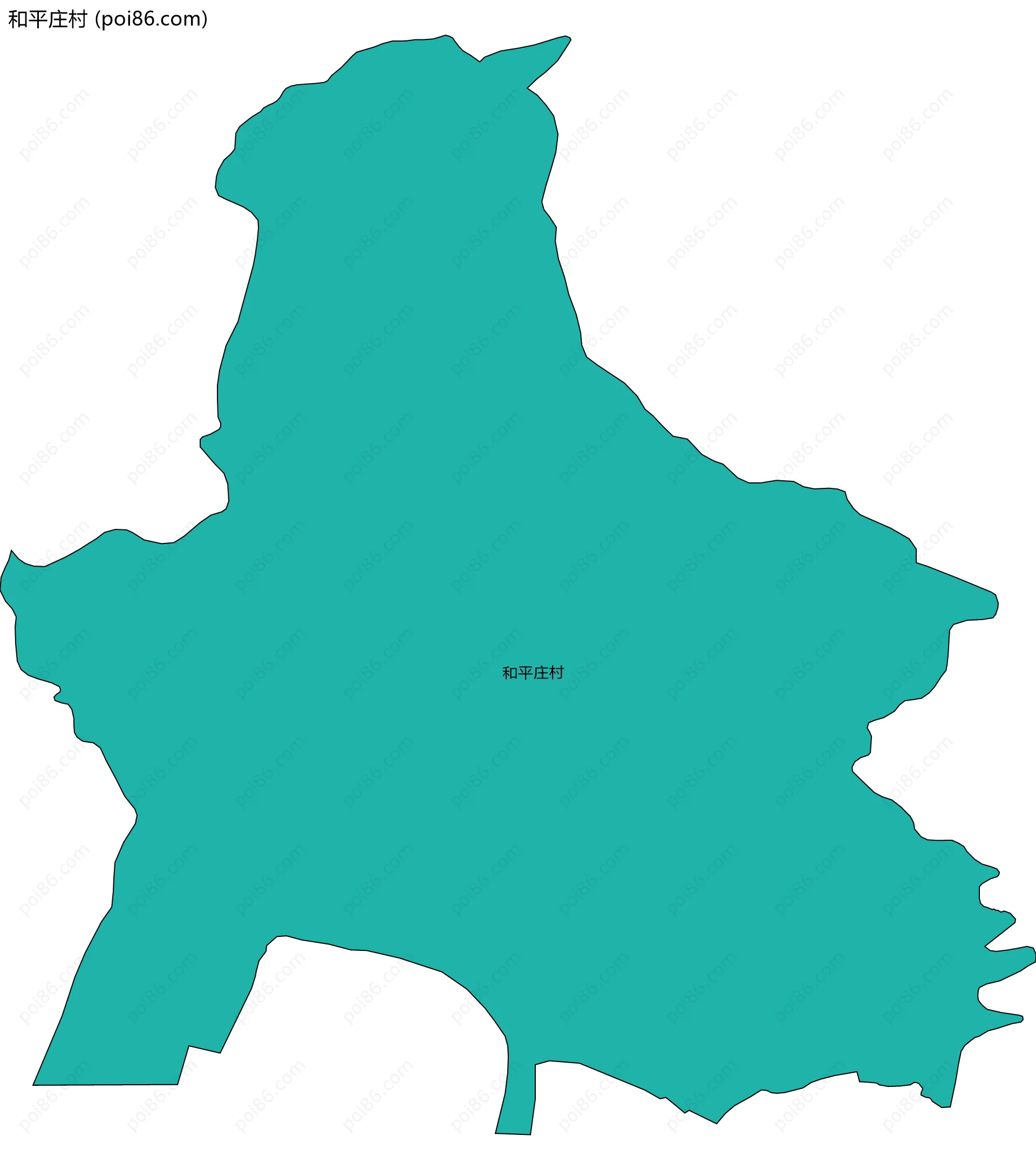 和平庄村边界地图