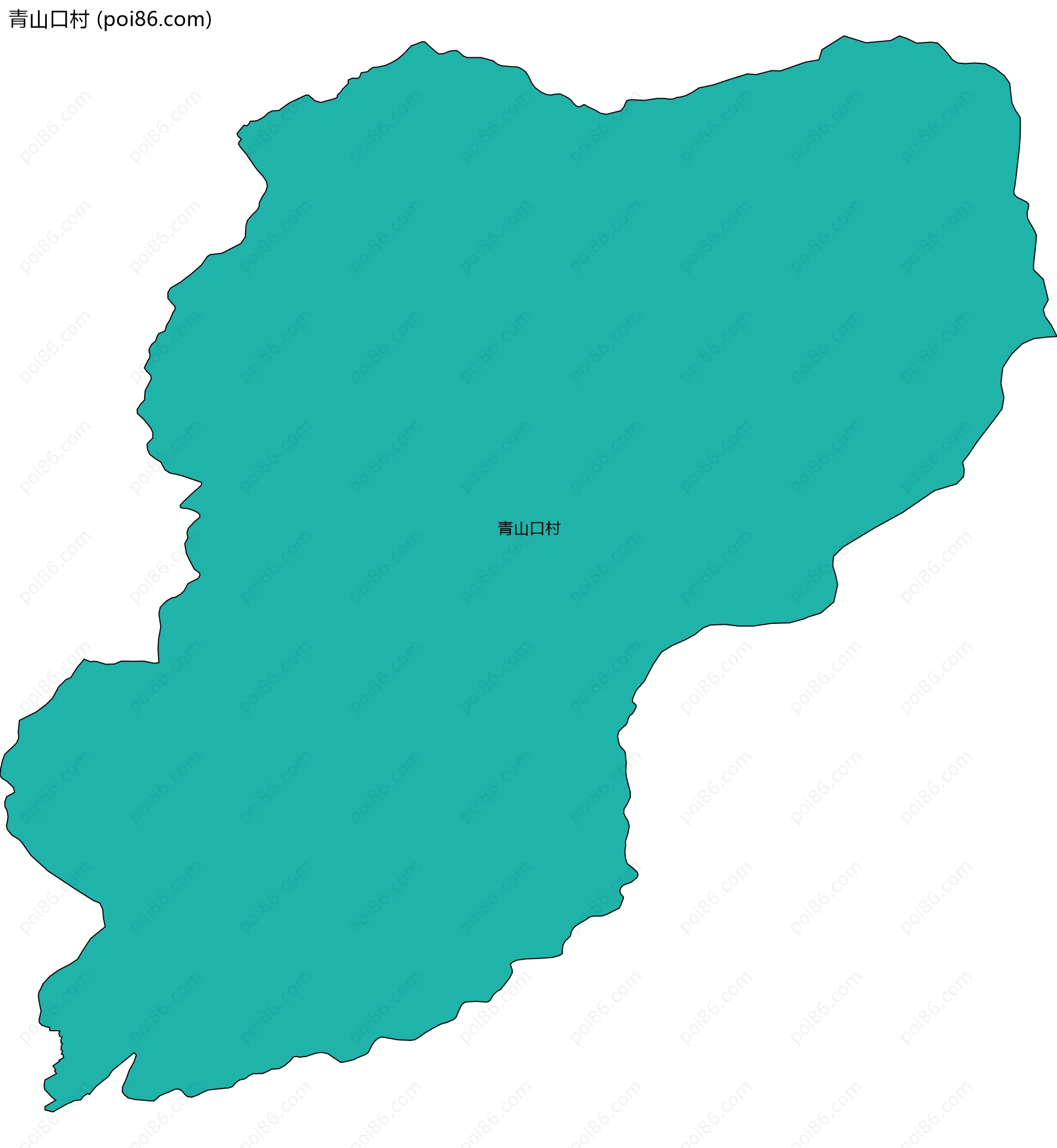 青山口村边界地图
