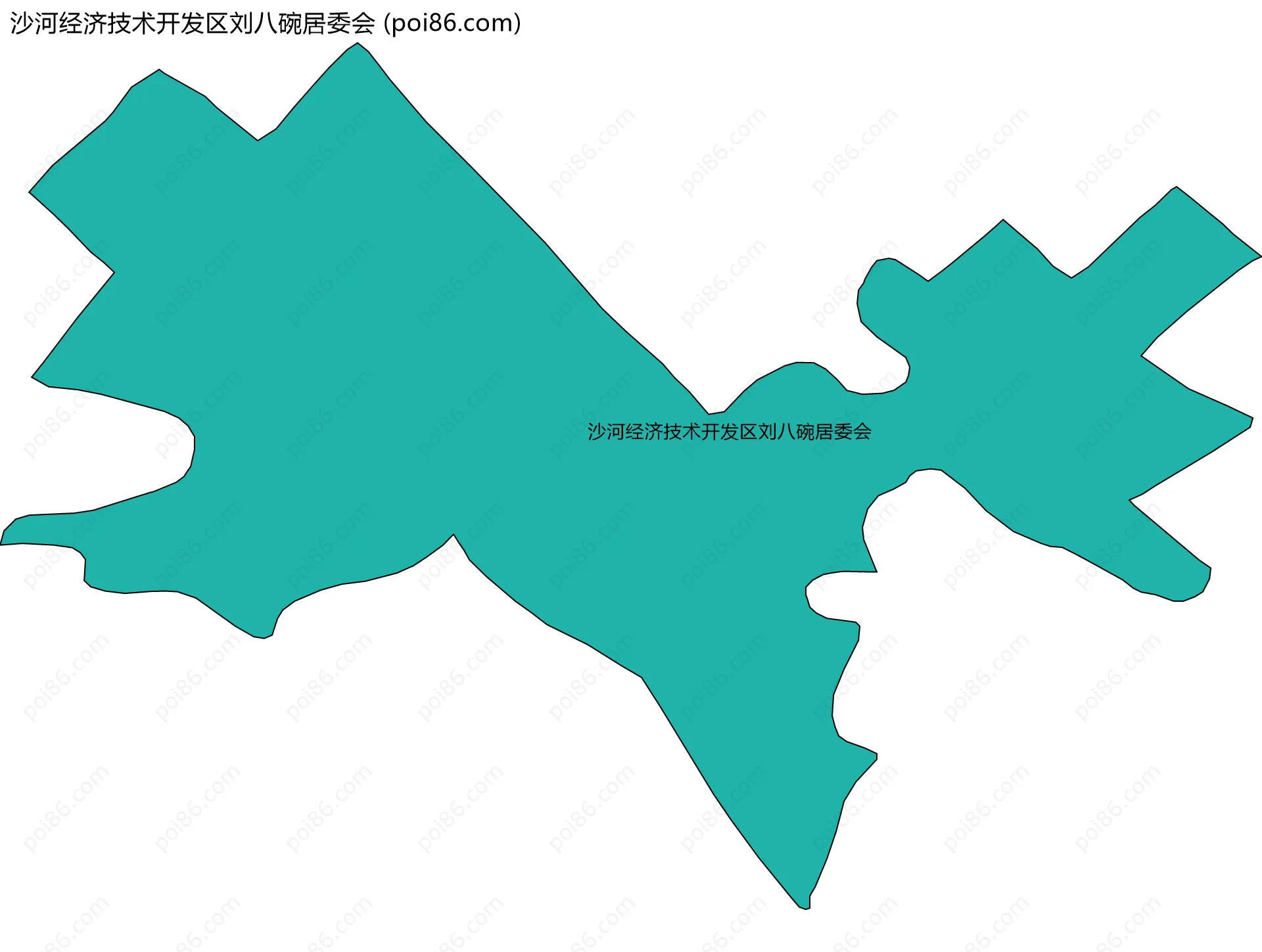 沙河经济技术开发区刘八碗居委会边界地图