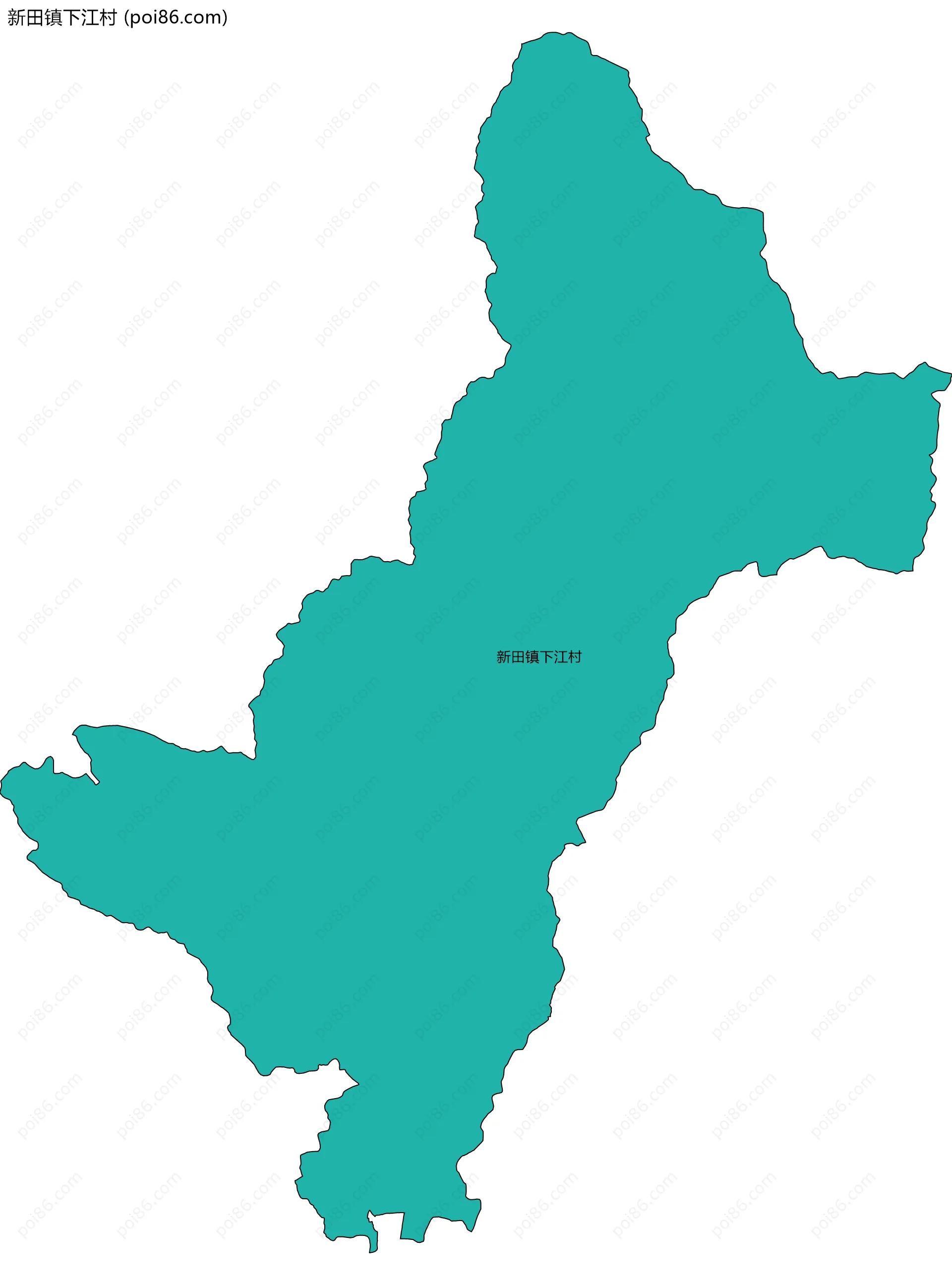 新田镇下江村边界地图