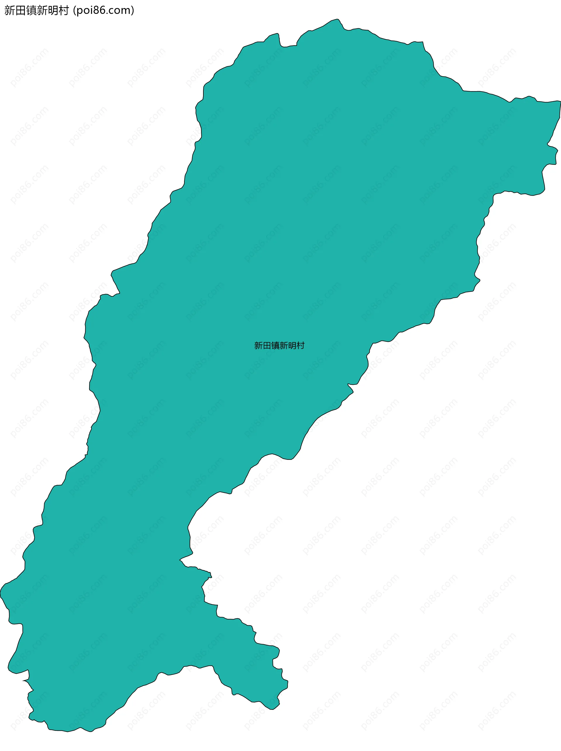 新田镇新明村边界地图