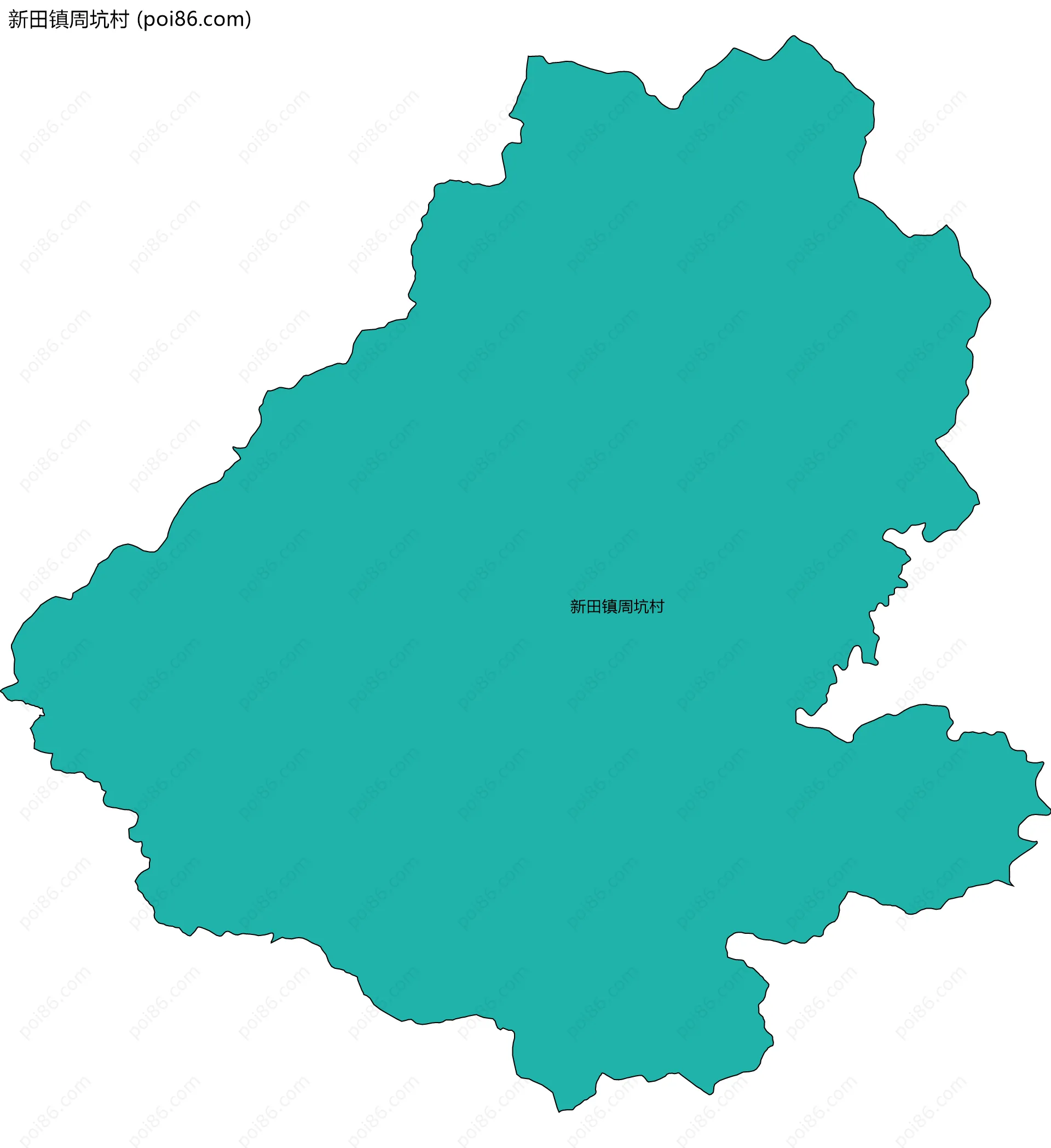 新田镇周坑村边界地图