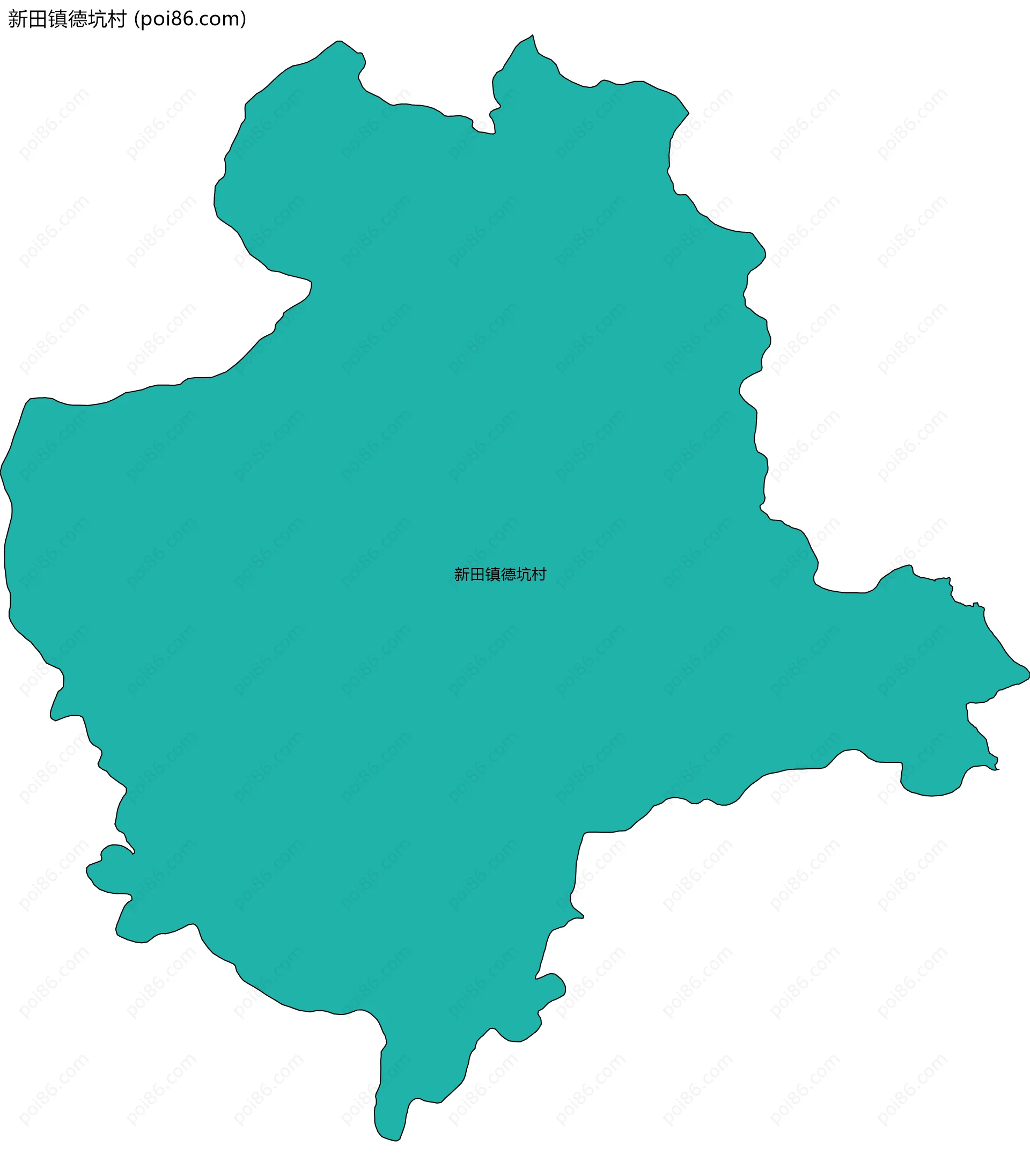 新田镇德坑村边界地图