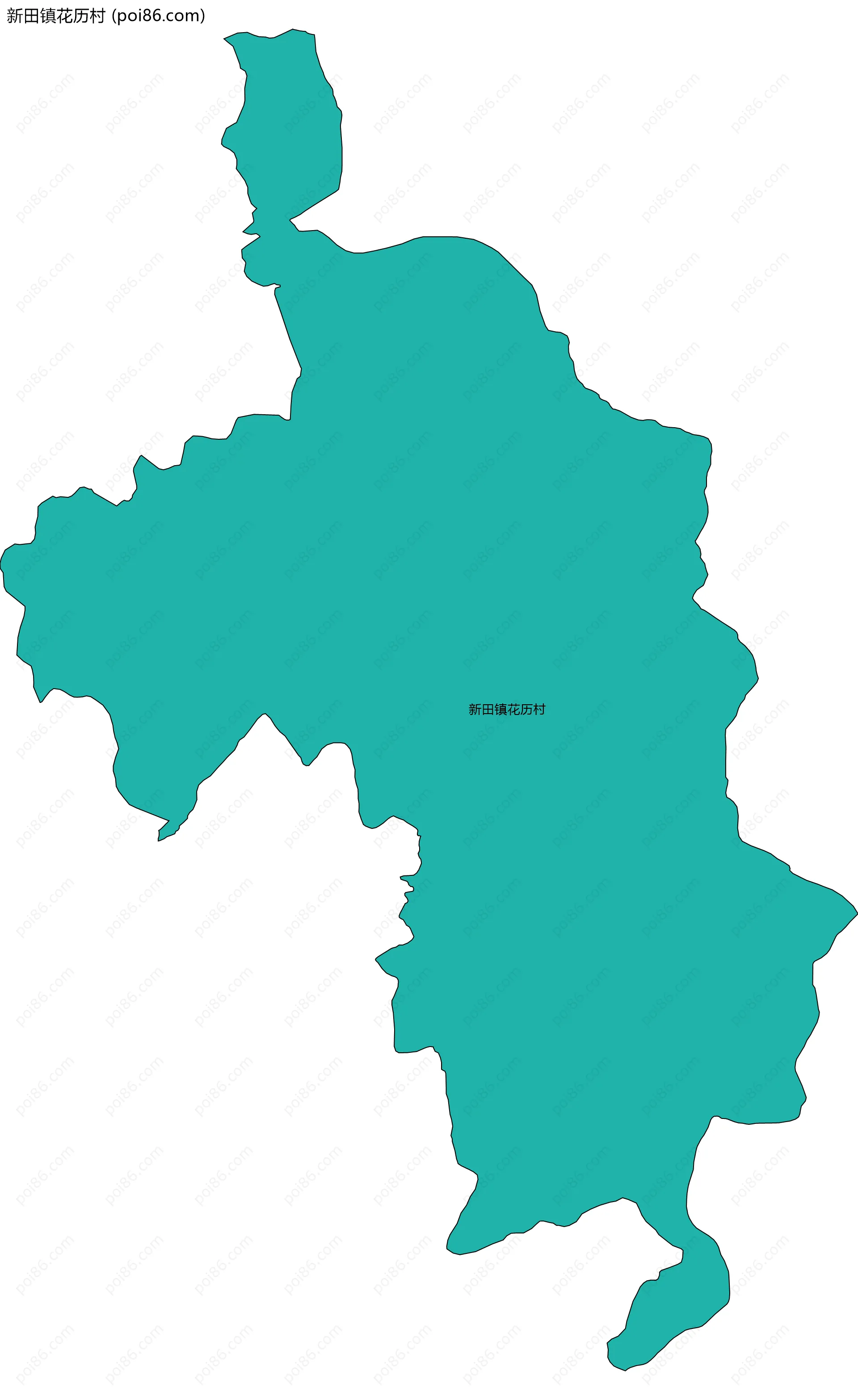 新田镇花历村边界地图