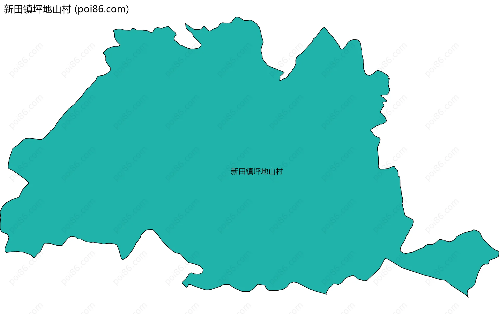 新田镇坪地山村边界地图