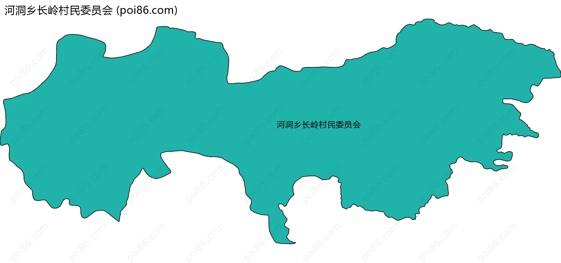 河洞乡长岭村民委员会边界地图