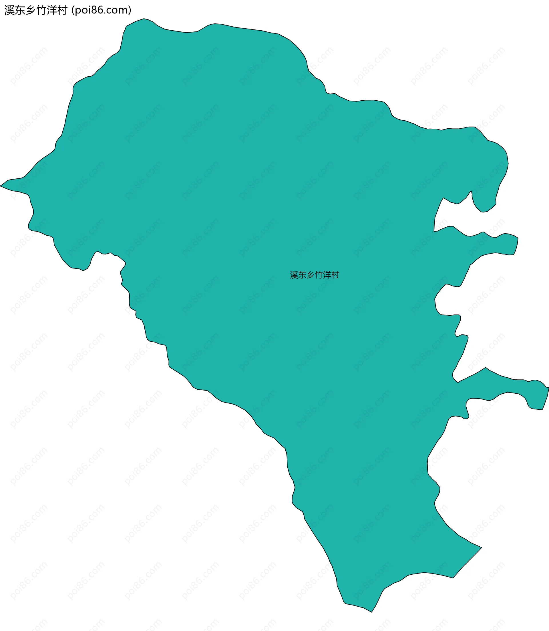 溪东乡竹洋村边界地图