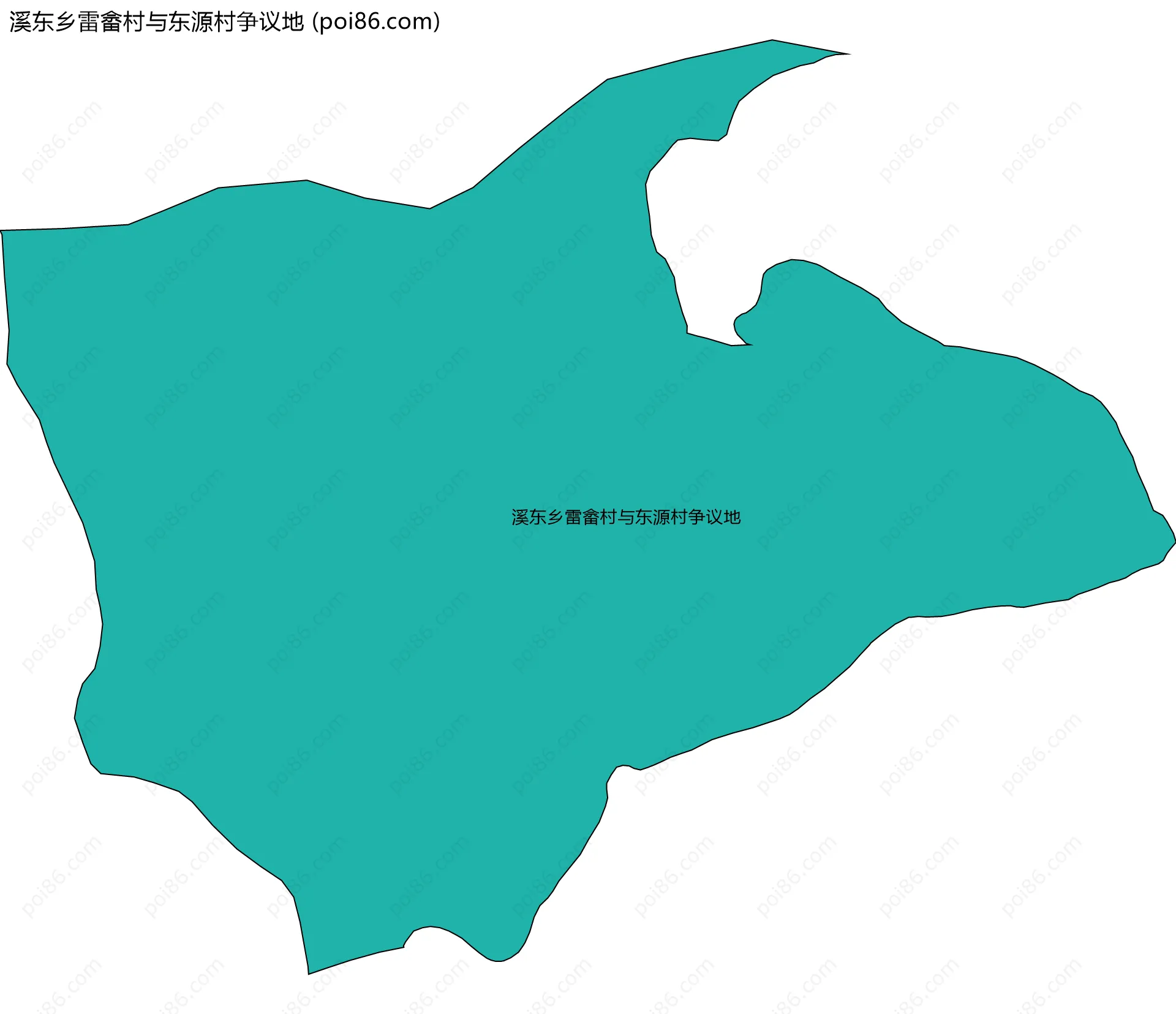 溪东乡雷畲村与东源村争议地边界地图