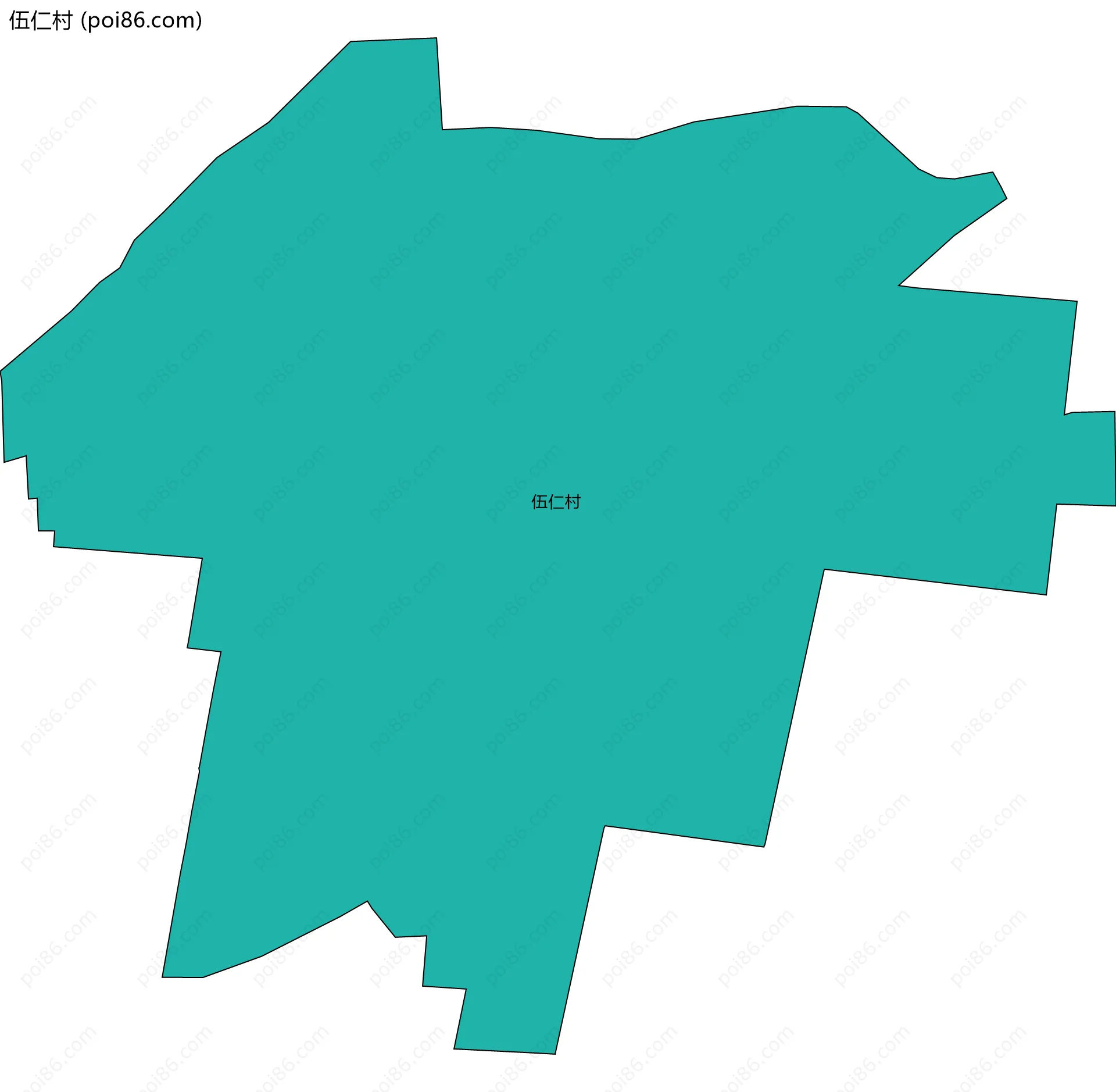 伍仁村边界地图