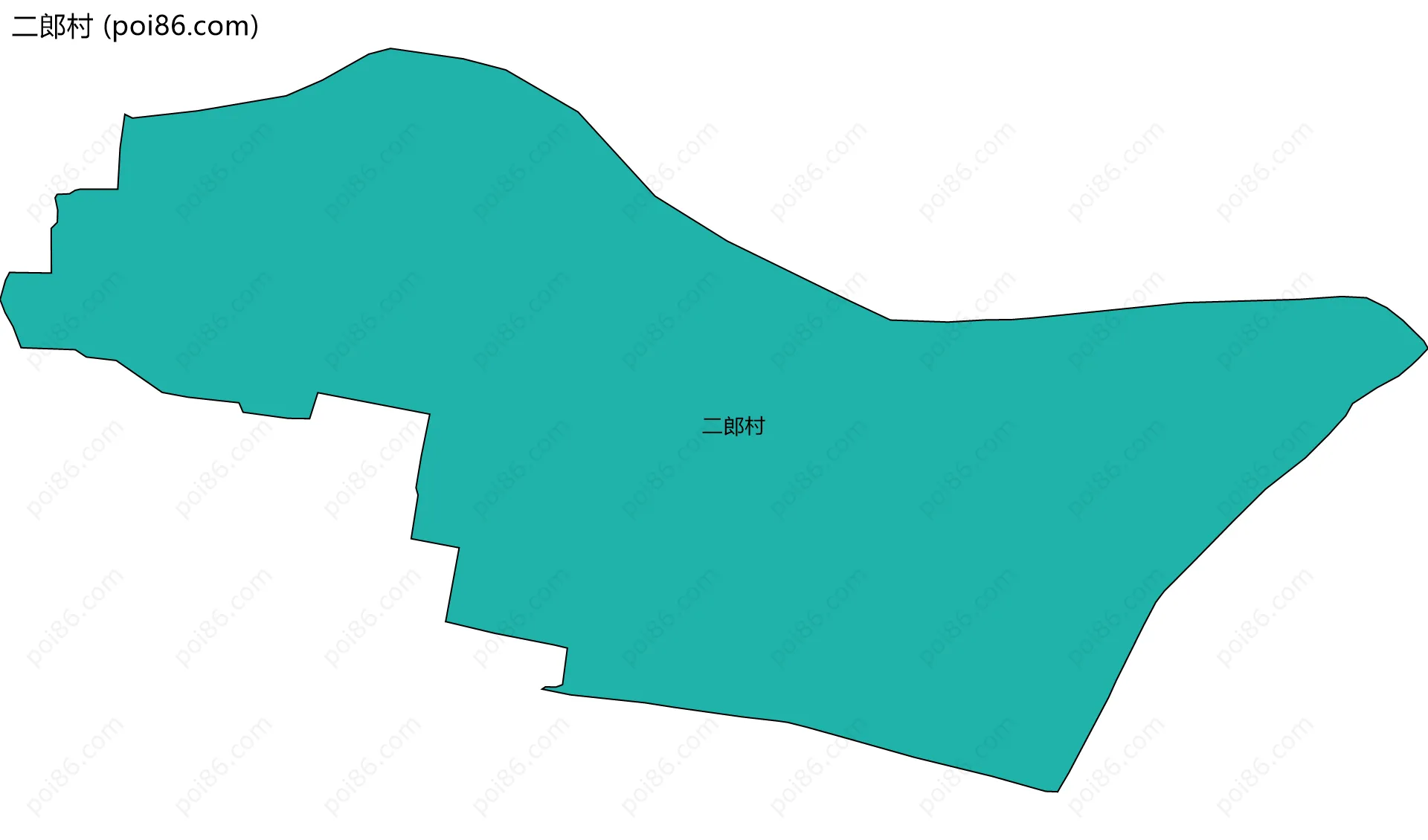 二郎村边界地图