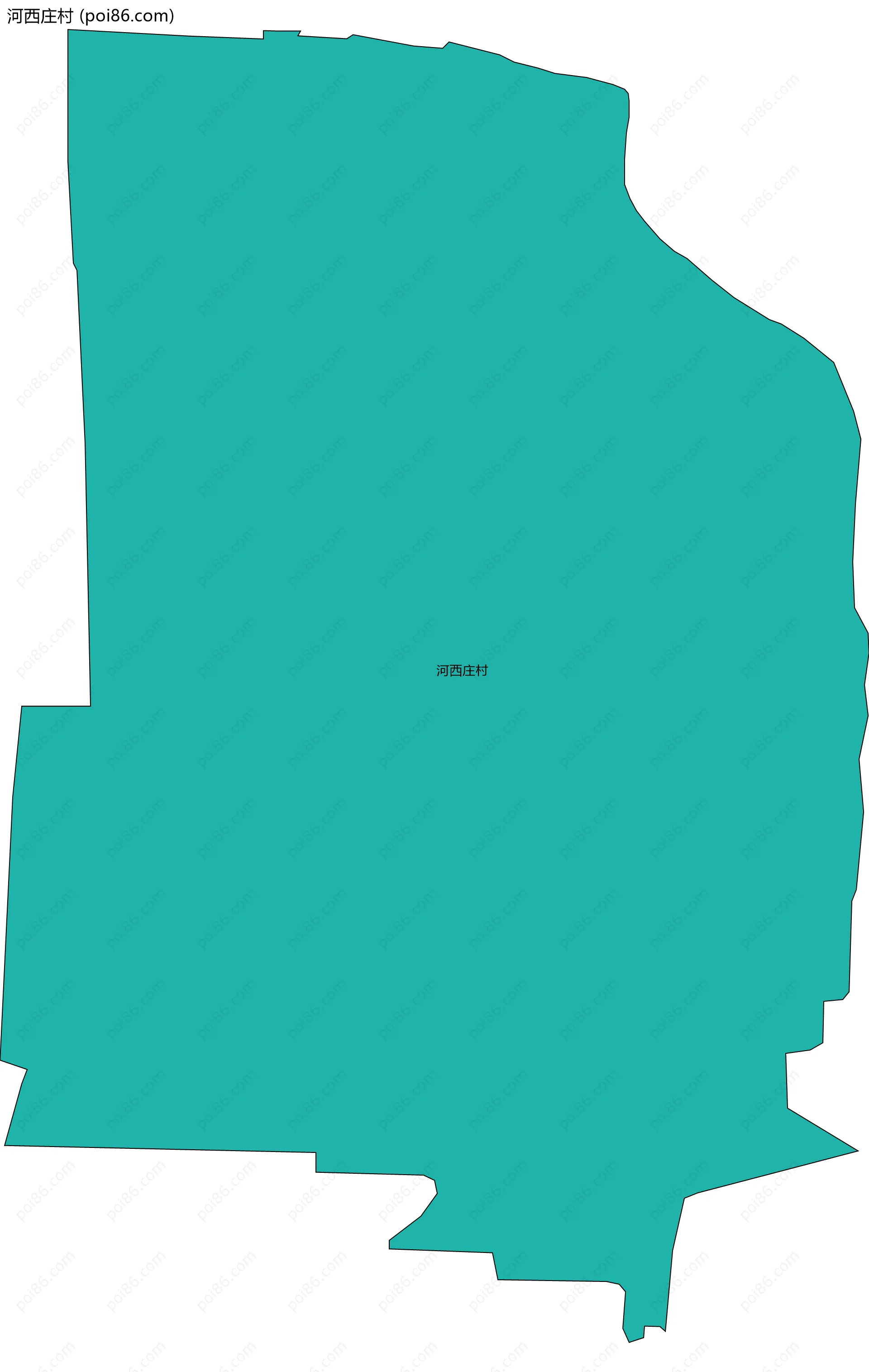 河西庄村边界地图