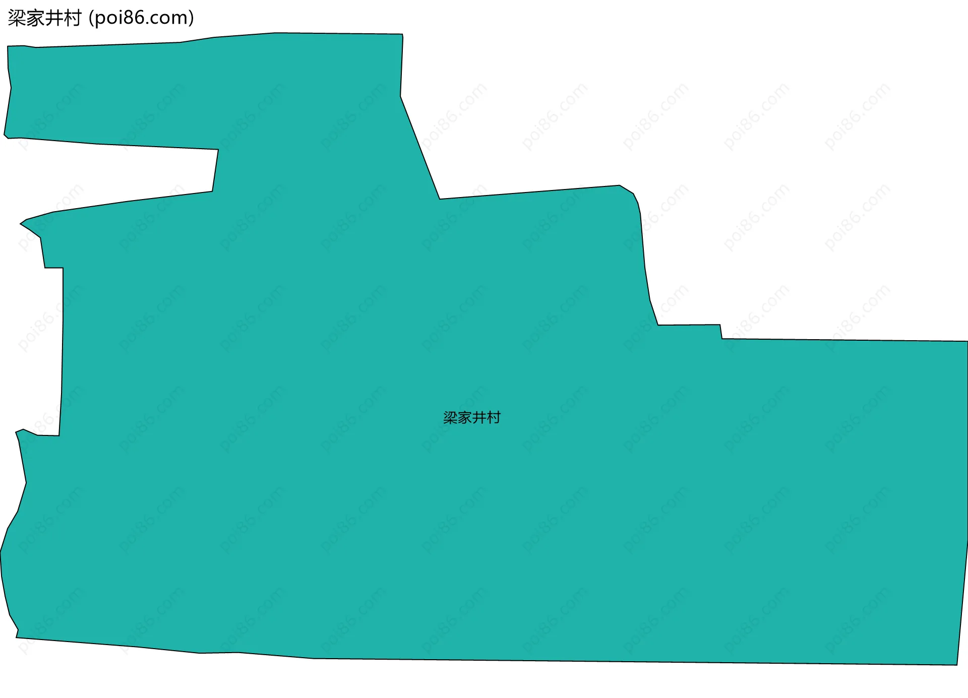 梁家井村边界地图