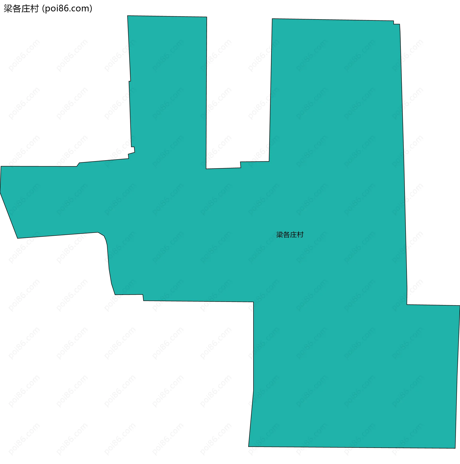 梁各庄村边界地图