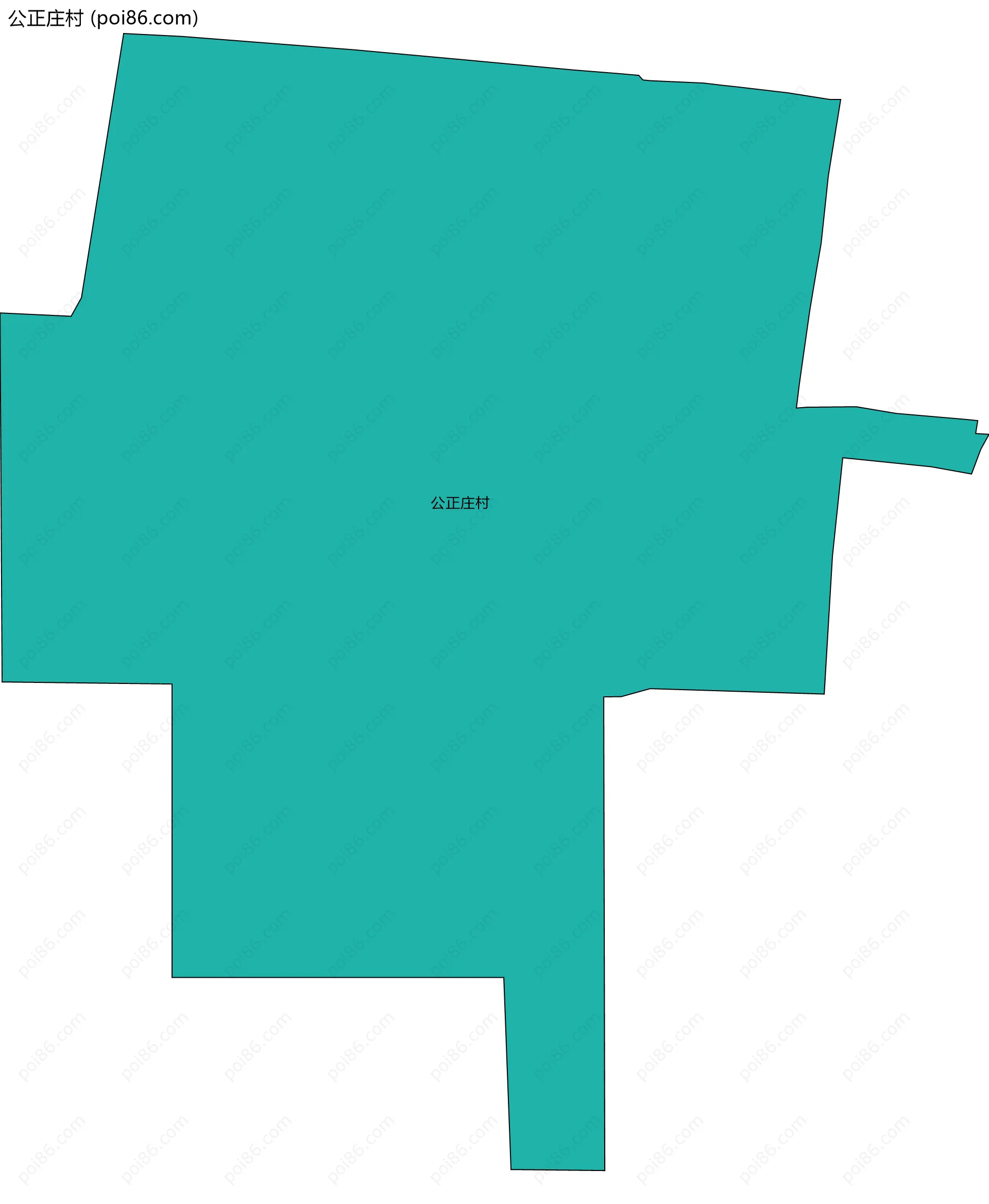 公正庄村边界地图