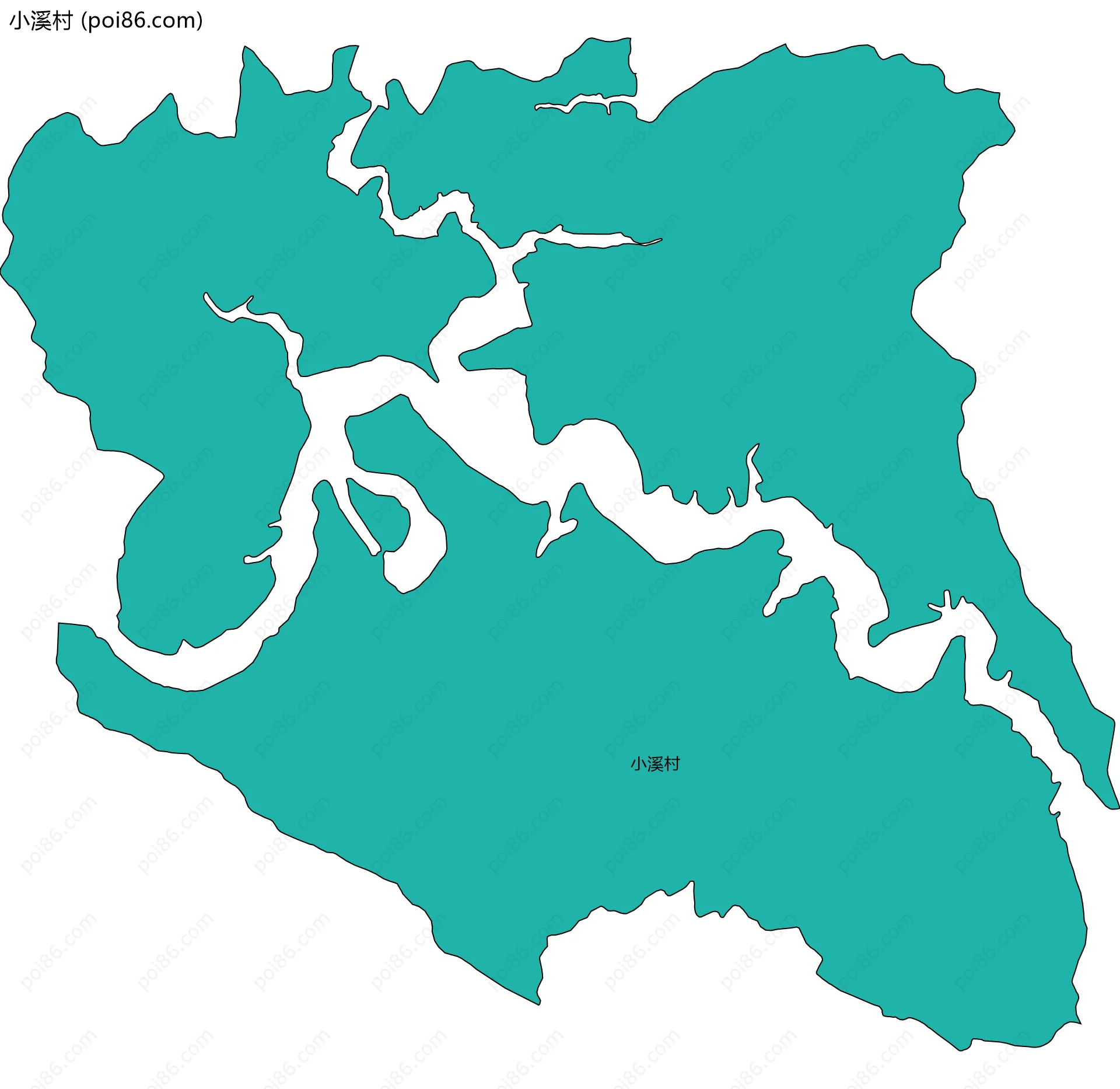 小溪村边界地图