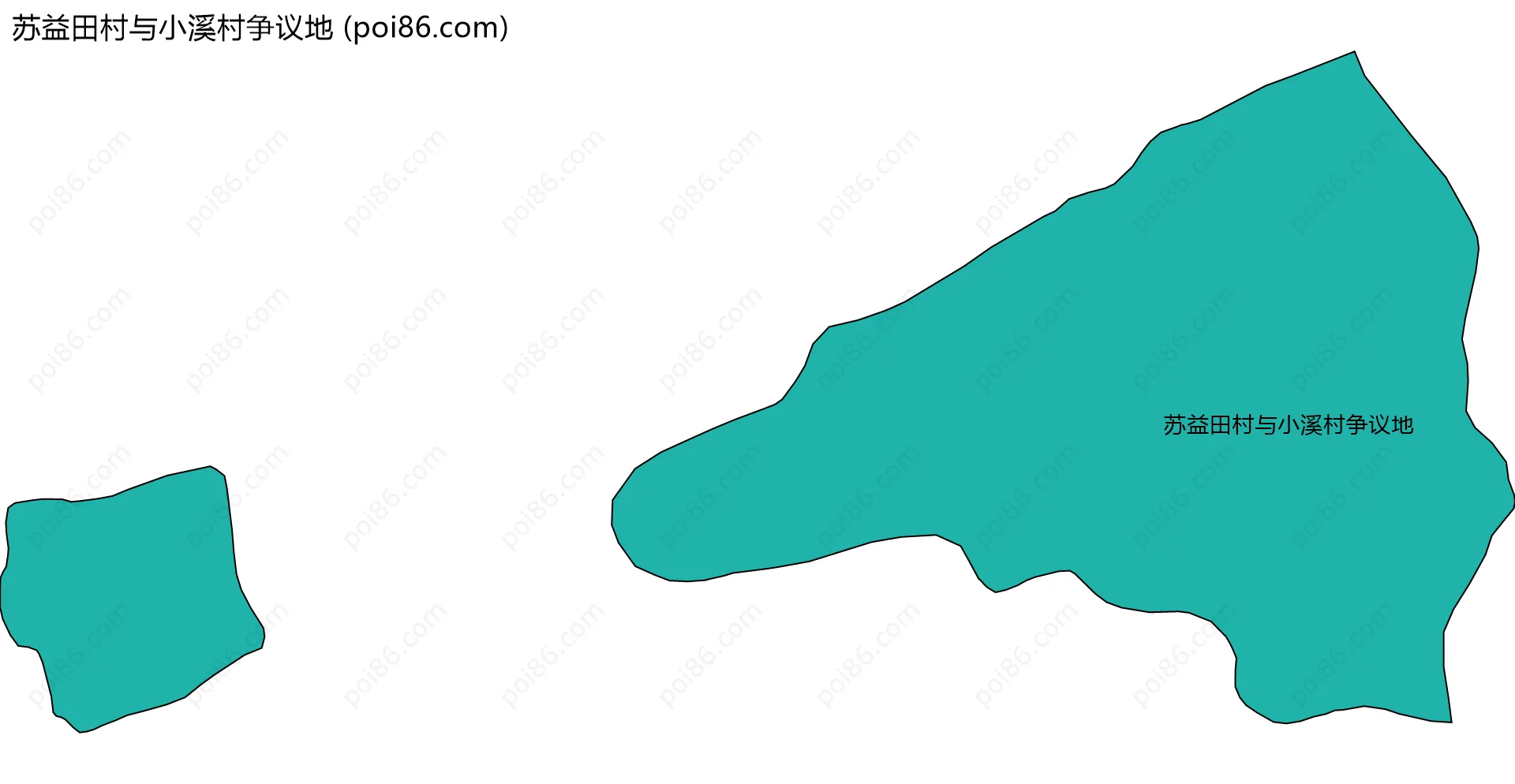 苏益田村与小溪村争议地边界地图