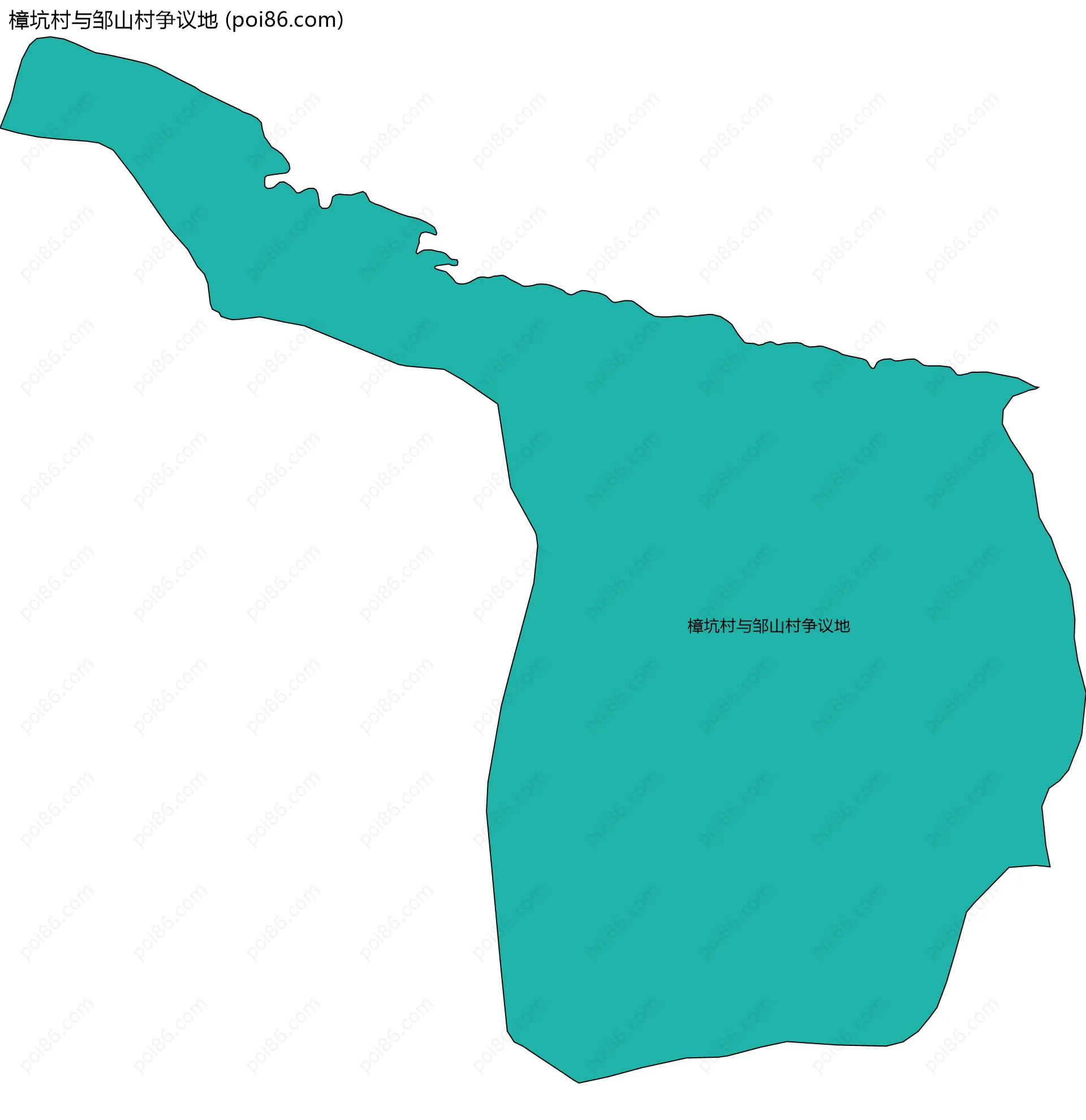 樟坑村与邹山村争议地边界地图