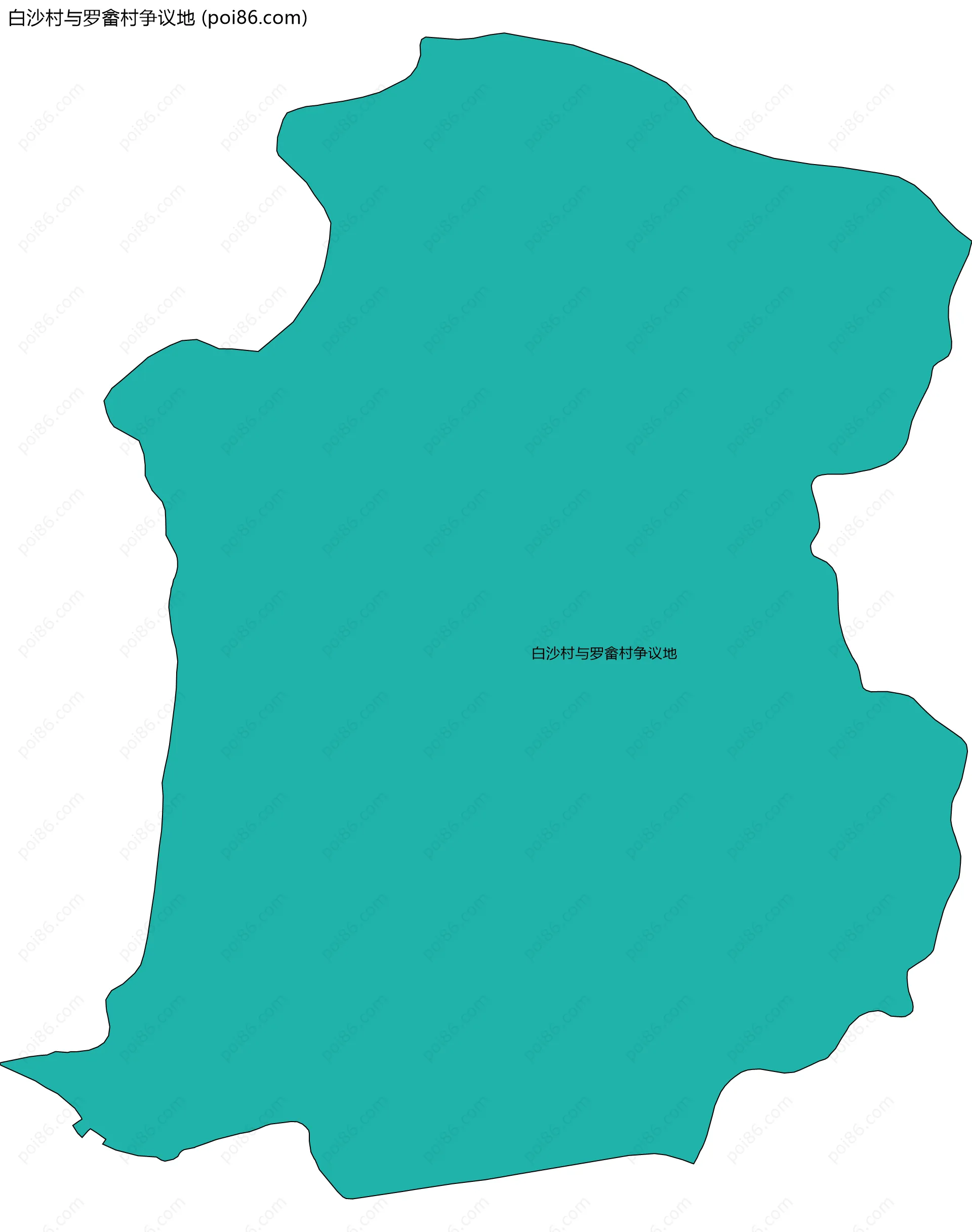 白沙村与罗畲村争议地边界地图