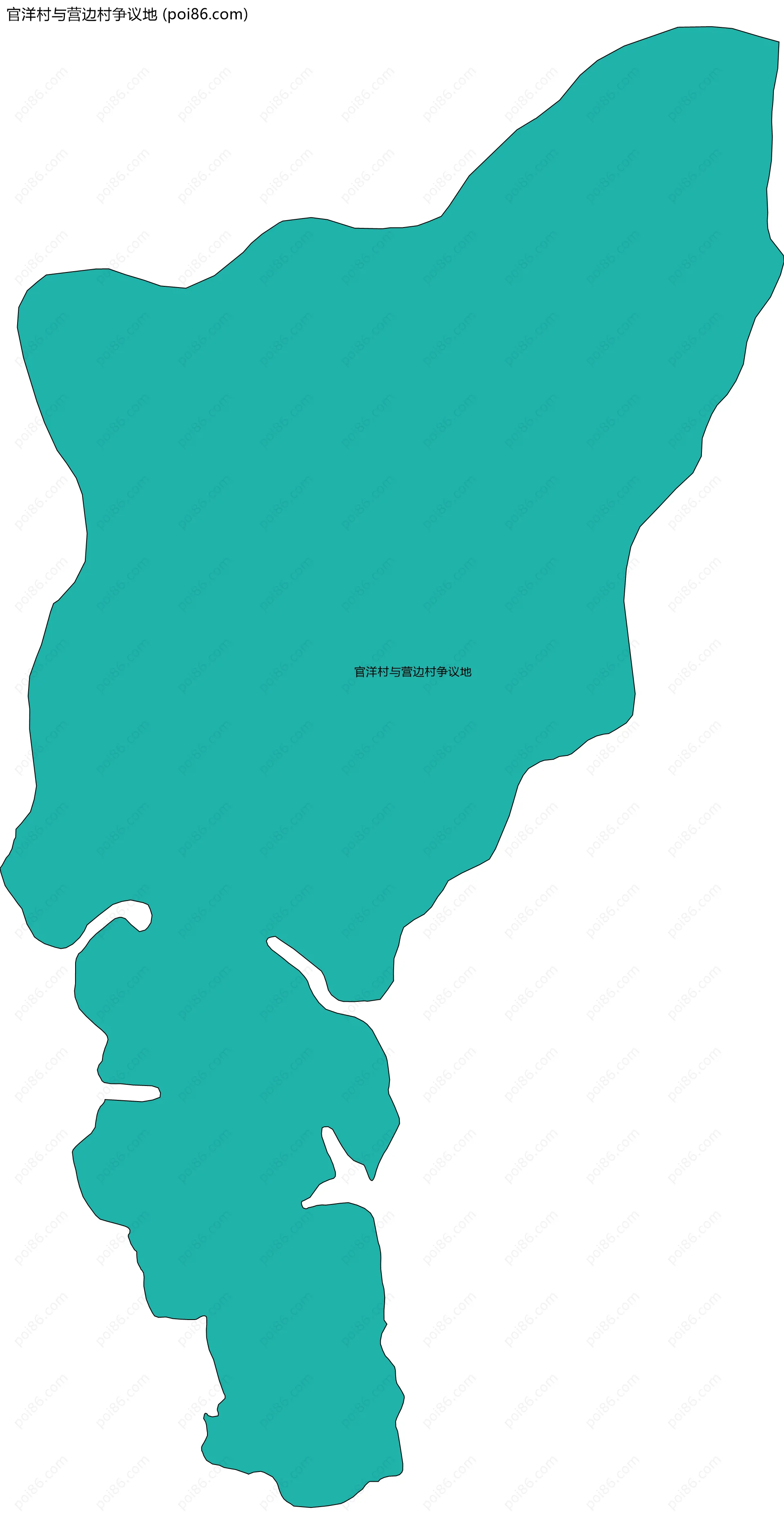 官洋村与营边村争议地边界地图