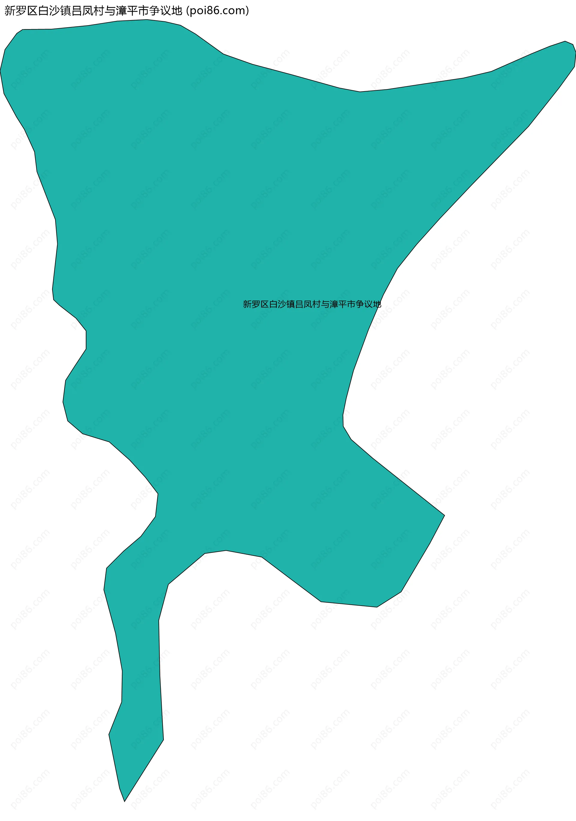 新罗区白沙镇吕凤村与漳平市争议地边界地图