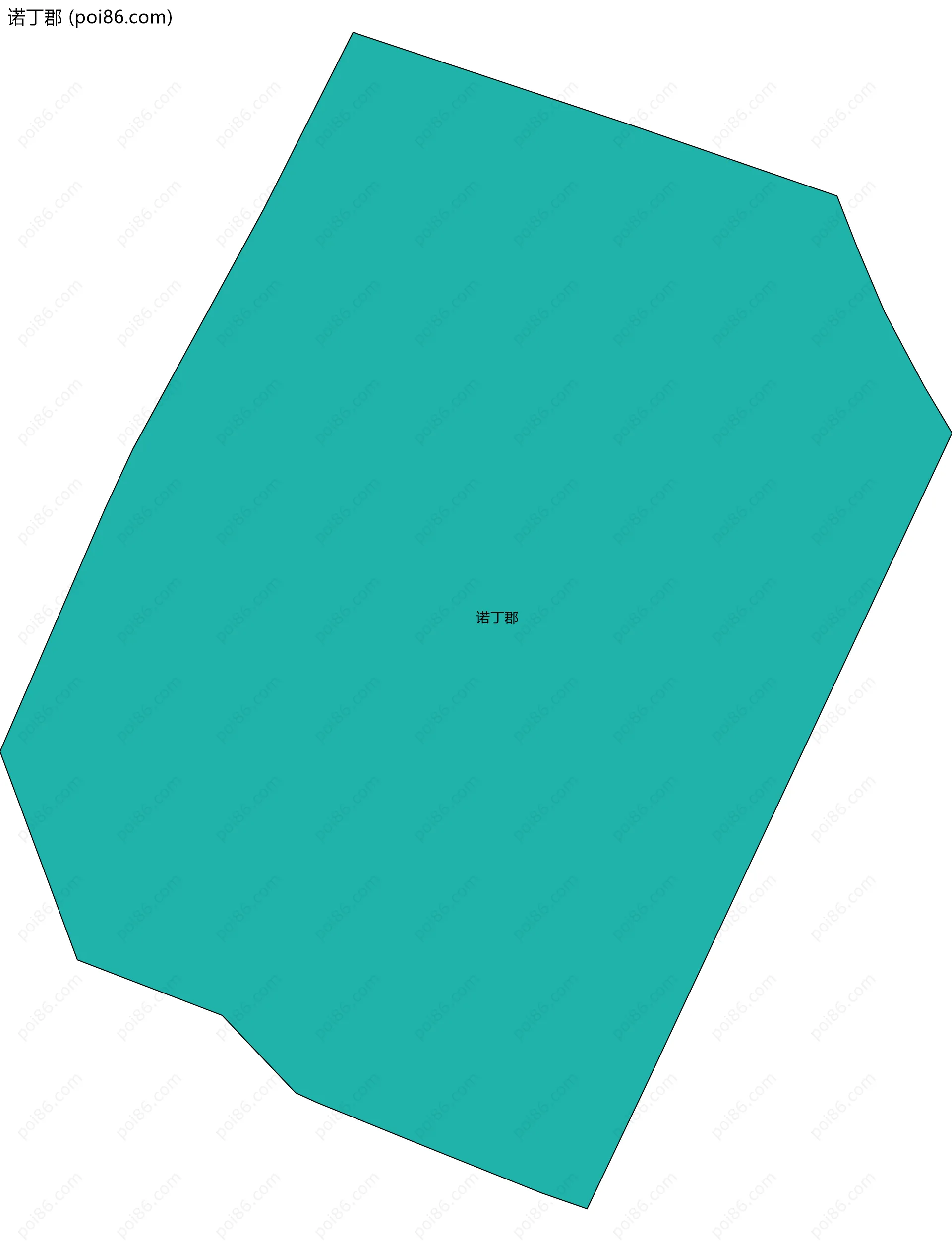 诺丁郡边界地图