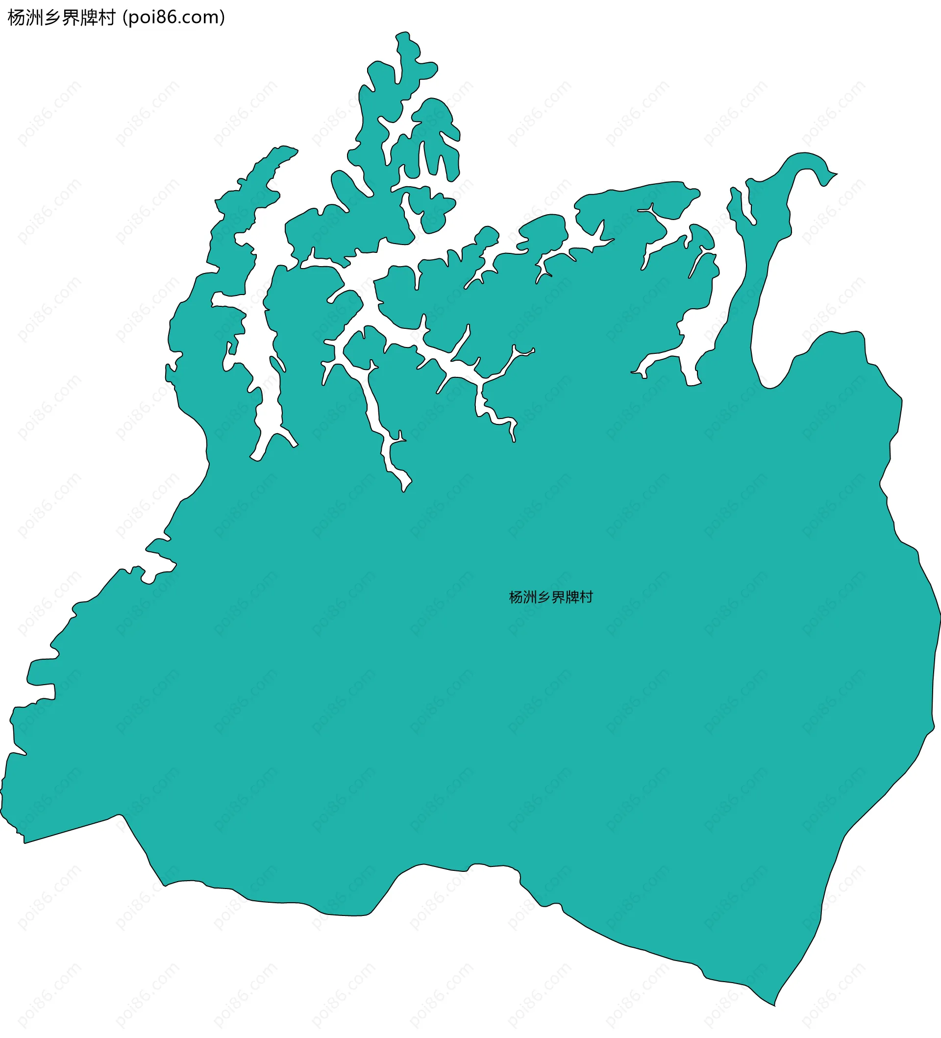杨洲乡界牌村边界地图
