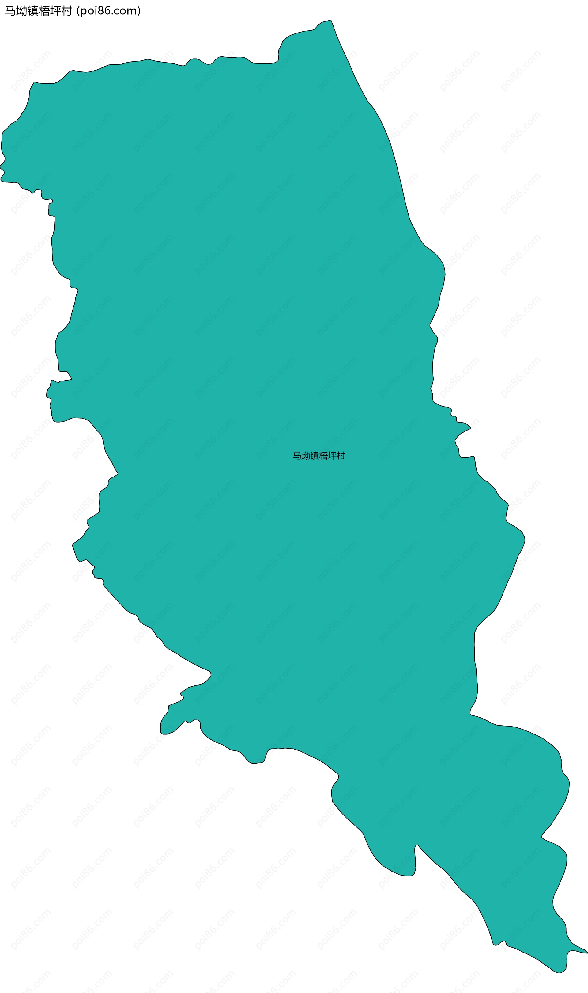 马坳镇梧坪村边界地图